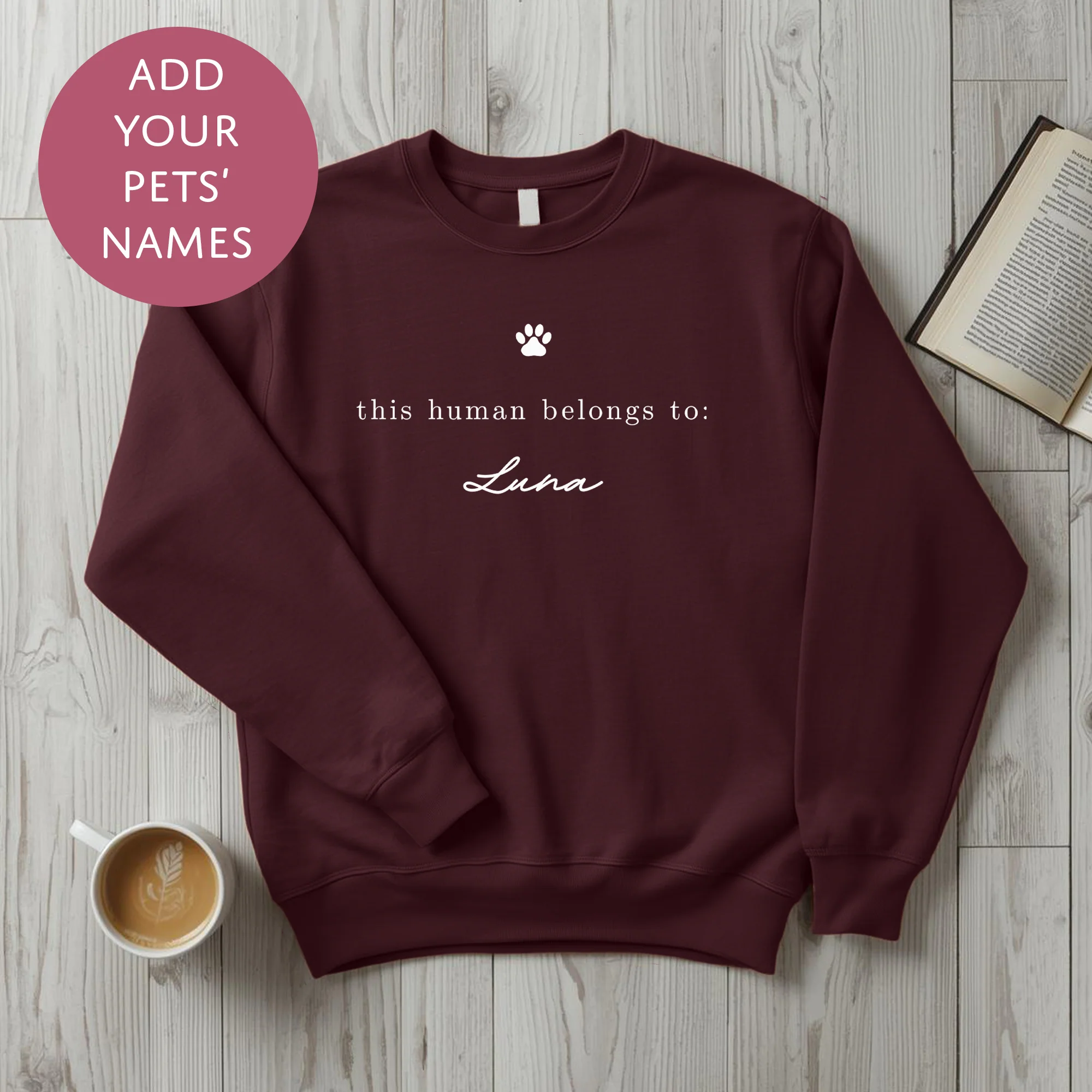 Personalised Pet Mum Sweater - This Human Belongs To Customised Dog Cat Name Jumper - Image 11