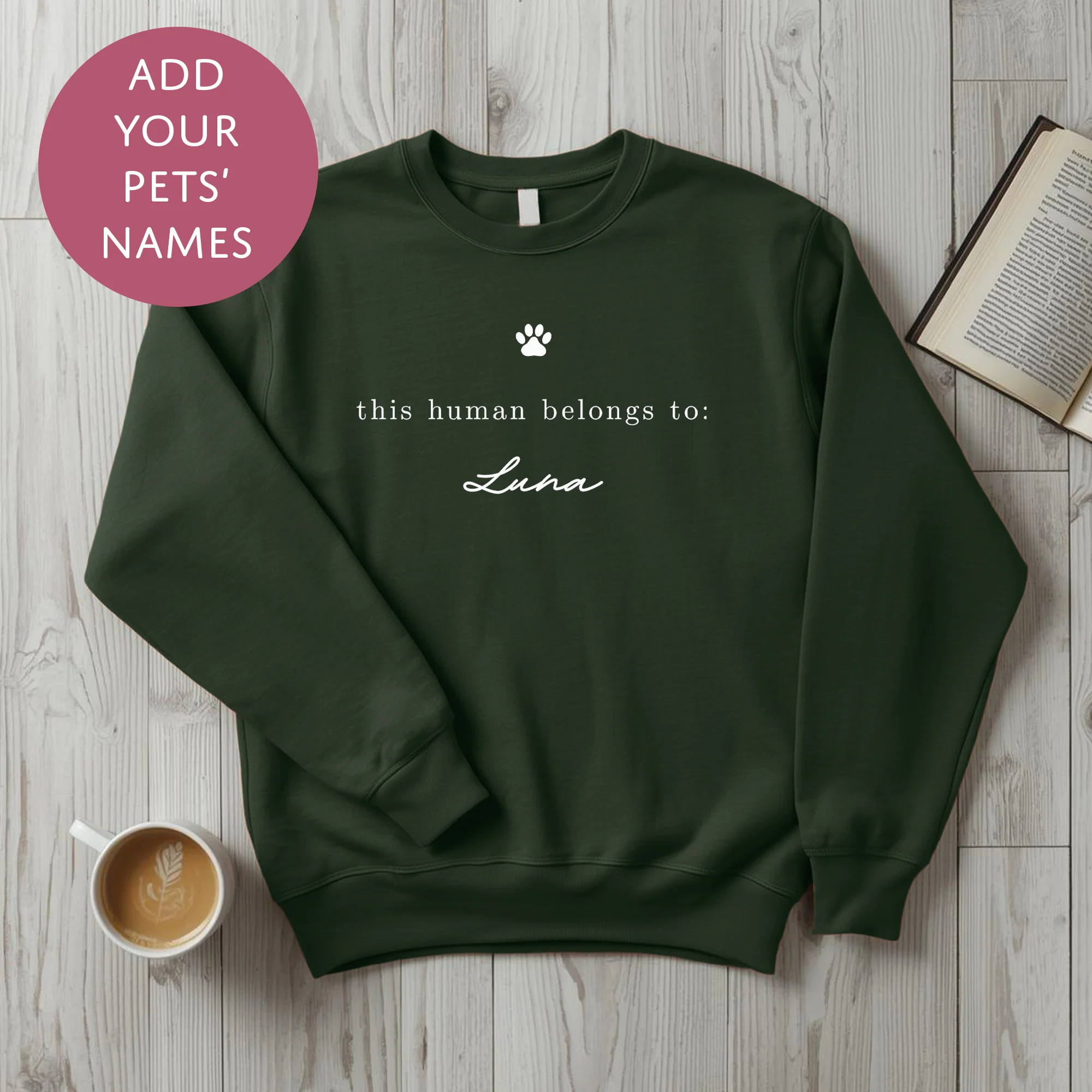 Personalised Pet Mum Sweater - This Human Belongs To Customised Dog Cat Name Jumper - Image 13