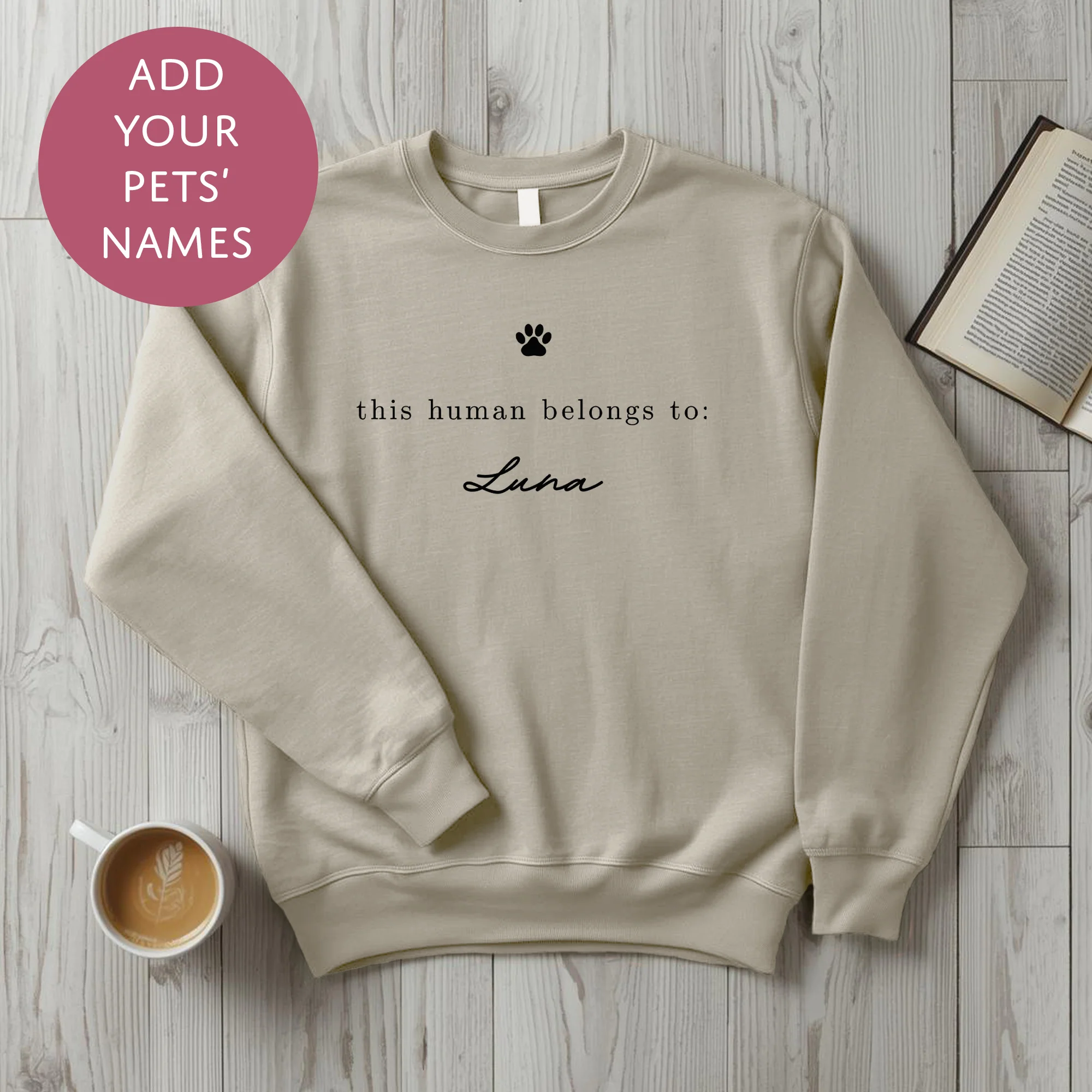 Personalised Pet Mum Sweater - This Human Belongs To Customised Dog Cat Name Jumper - Image 2
