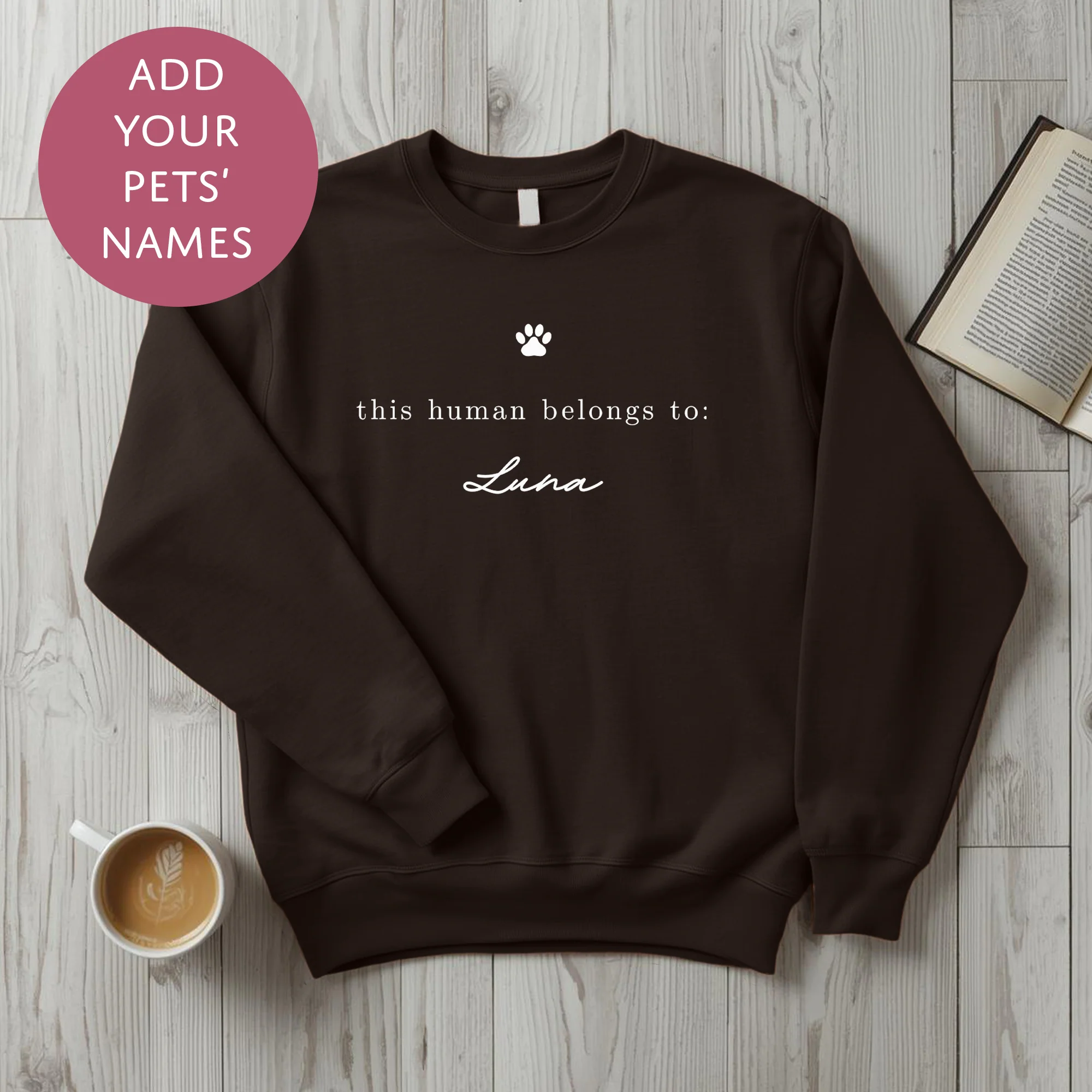 Personalised Pet Mum Sweater - This Human Belongs To Customised Dog Cat Name Jumper - Image 4