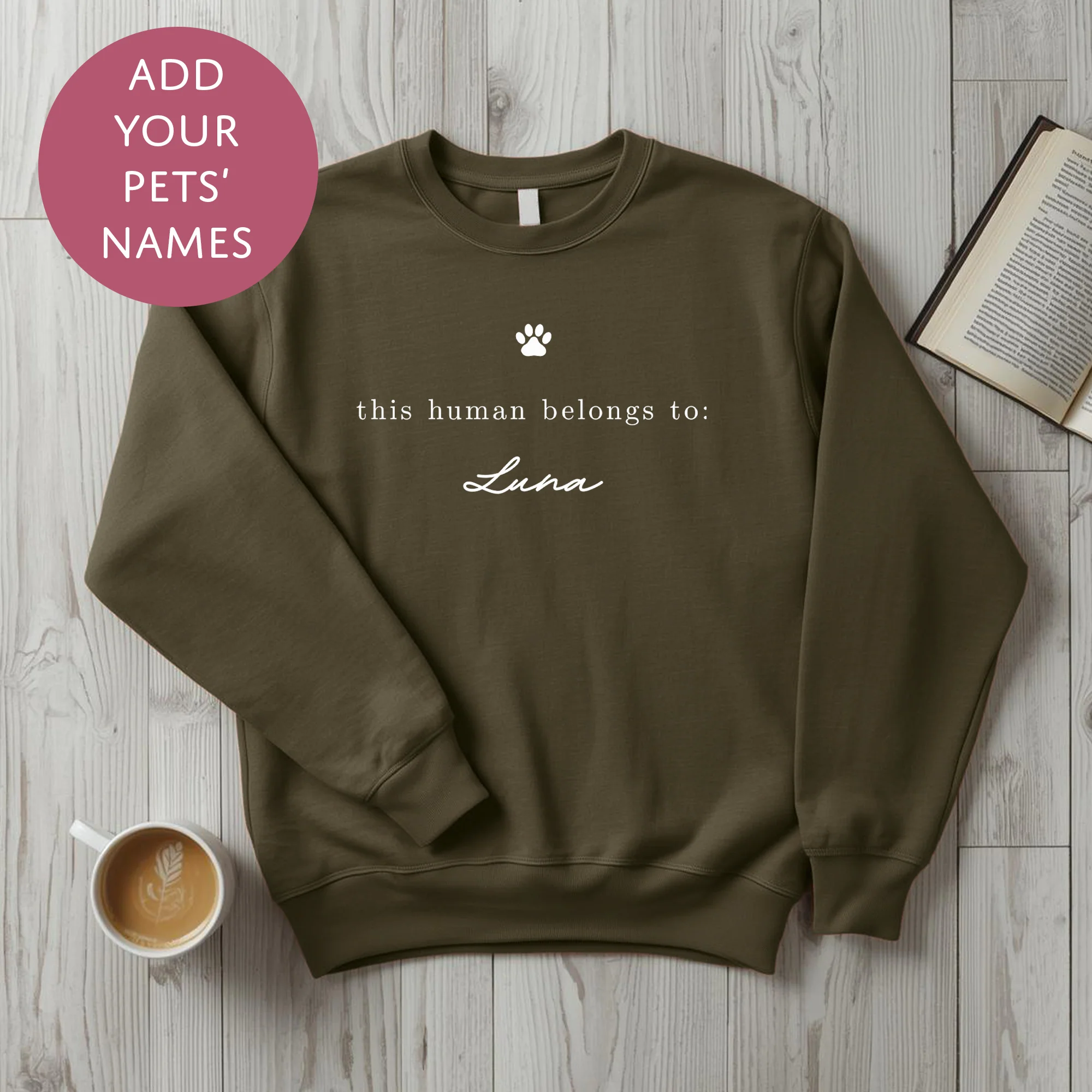 Personalised Pet Mum Sweater - This Human Belongs To Customised Dog Cat Name Jumper - Image 7