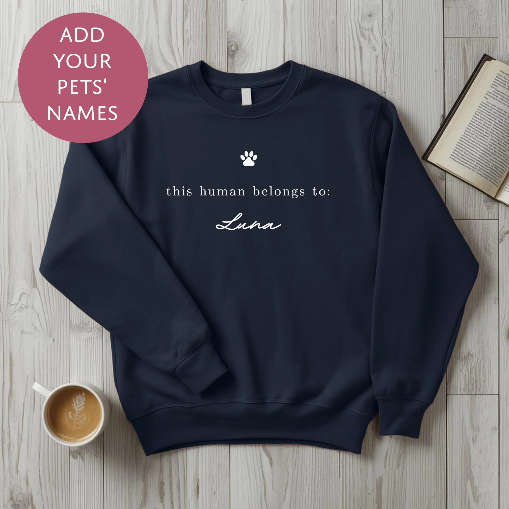 Personalised Pet Mum Sweater - This Human Belongs To Customised Dog Cat Name Jumper - Image 8