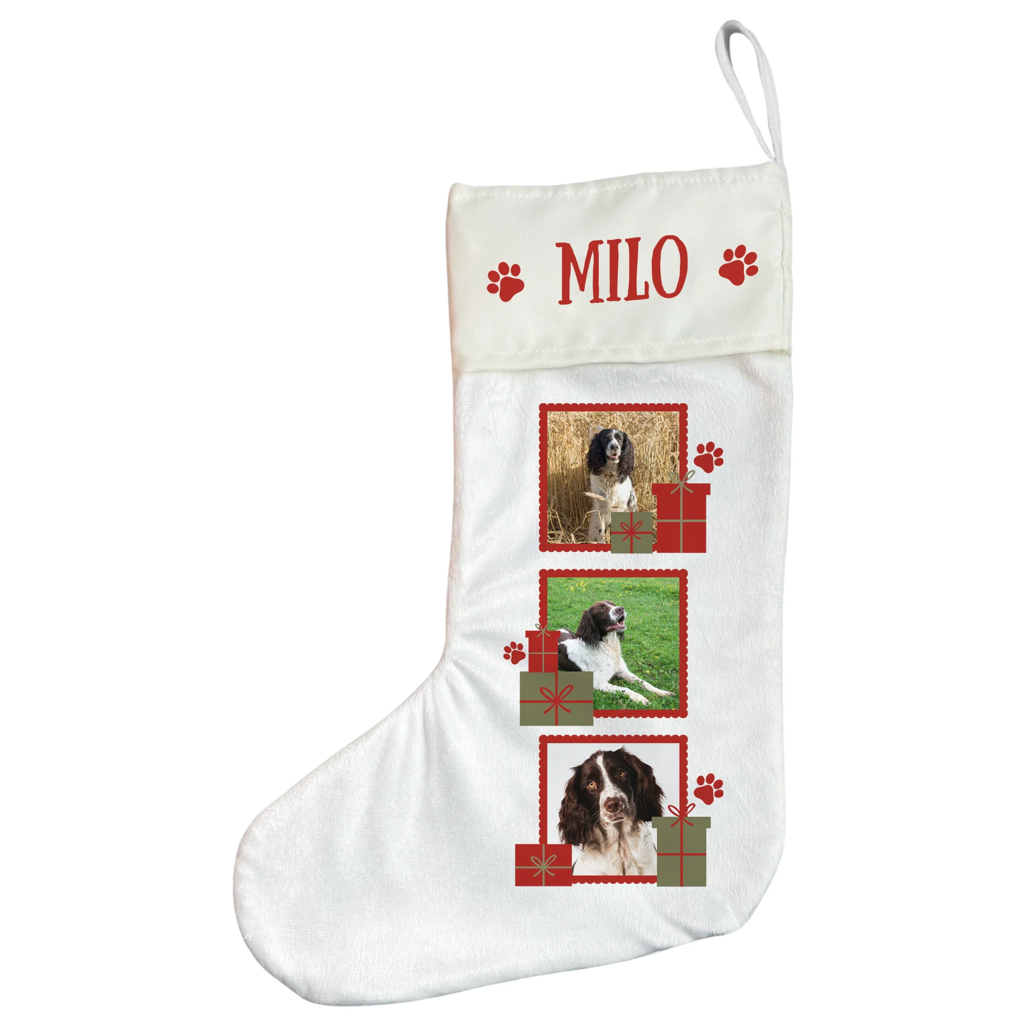 Personalised Pet Photo Christmas Stocking with Three Photos - Image 2