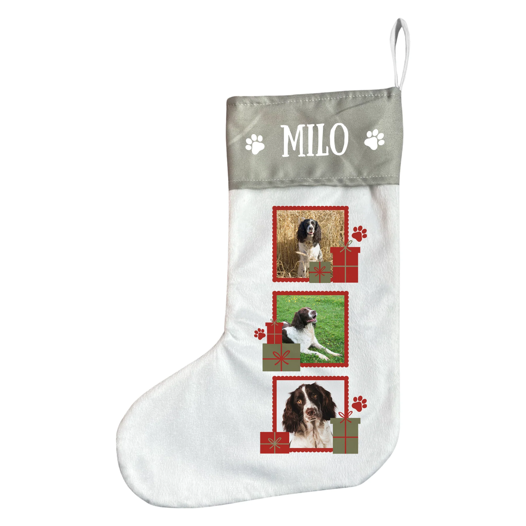 Personalised Pet Photo Christmas Stocking with Three Photos - Image 3