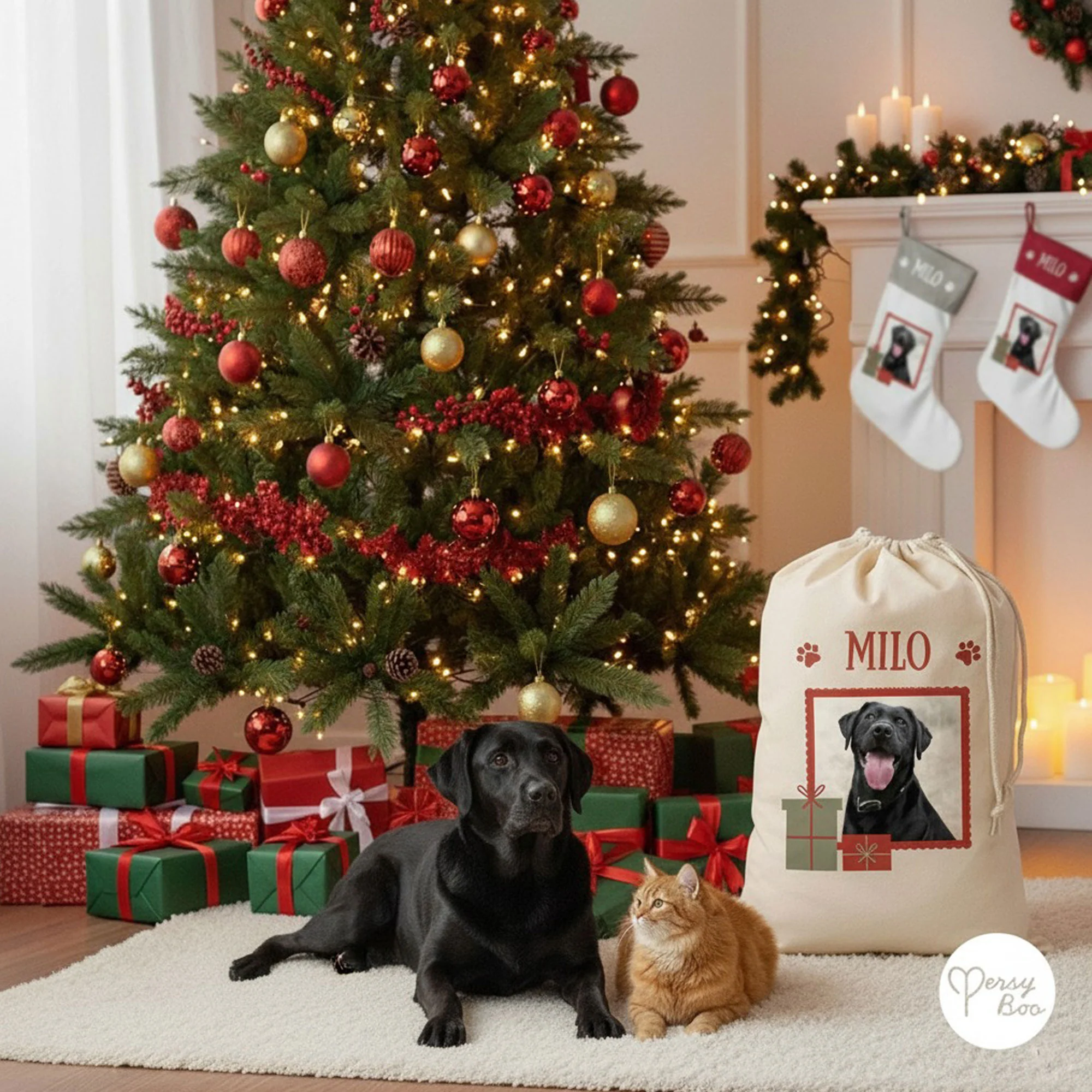 Personalised Pets Christmas Treats Gift Sack - Image 2