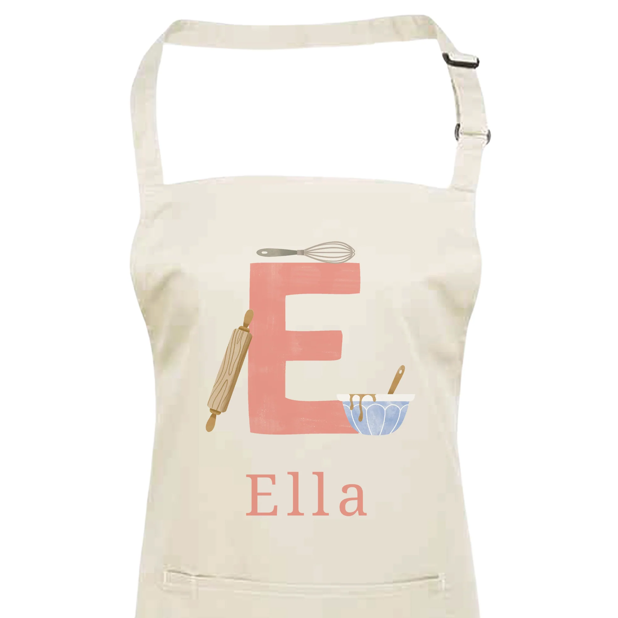 Personalised Pink Initials Apron - Adults and Kids Baking and Cooking Apron Gift - Image 2