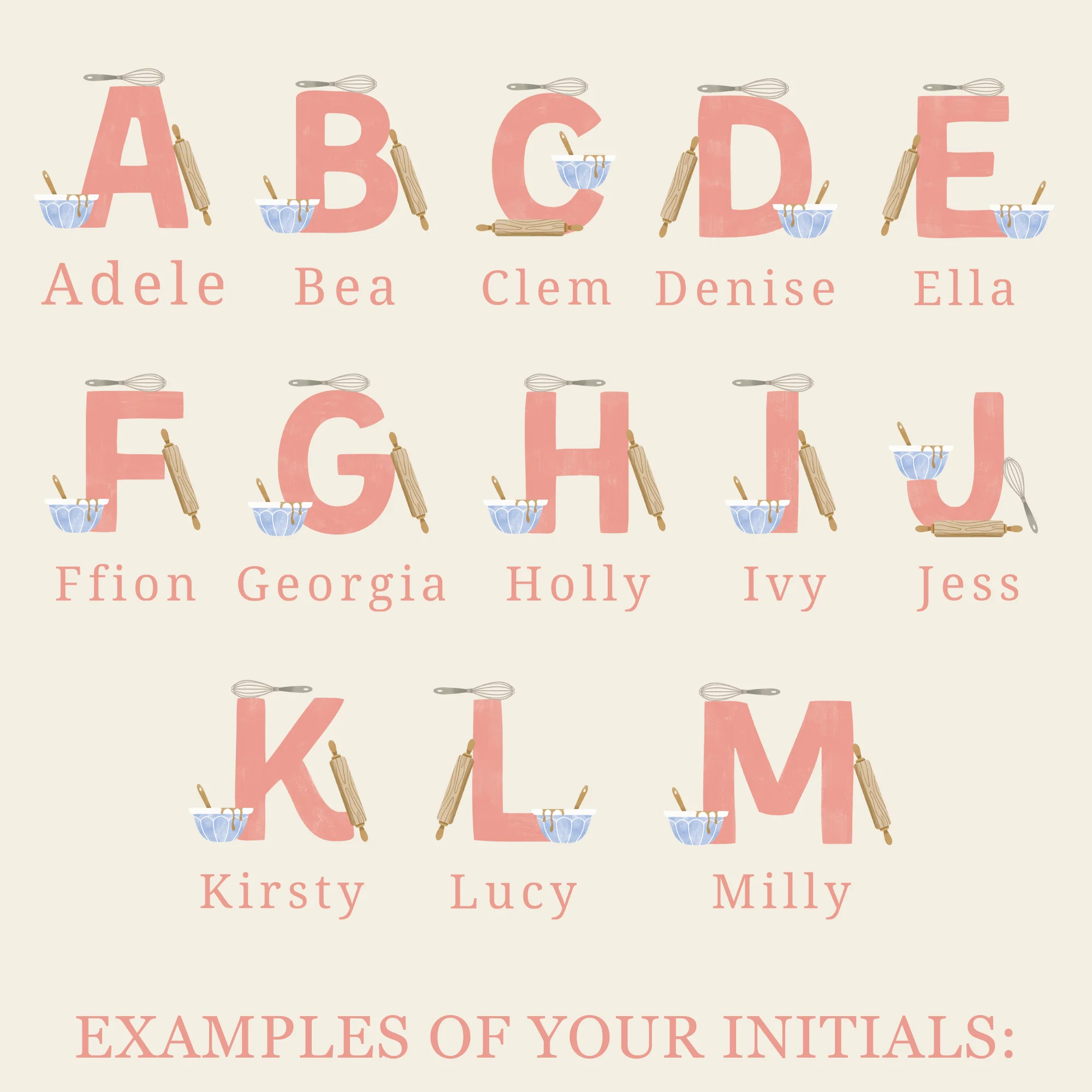 Personalised Pink Initials Apron - Adults and Kids Baking and Cooking Apron Gift - Image 6