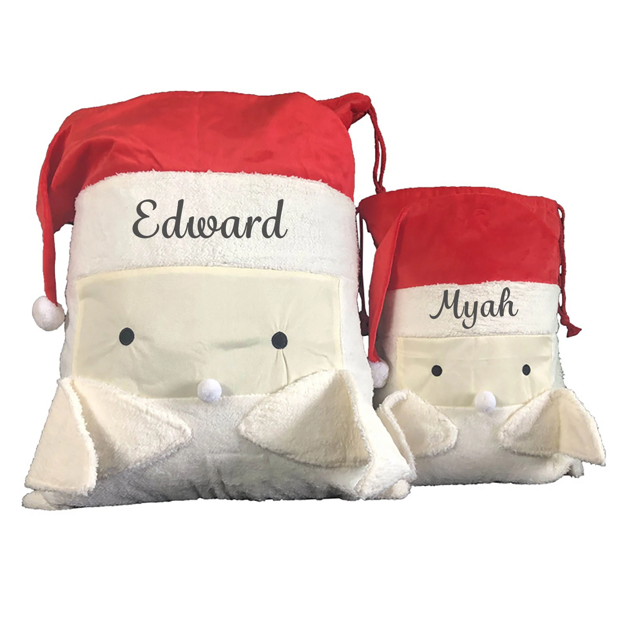 Personalised Santa Face Christmas Sack - Image 3