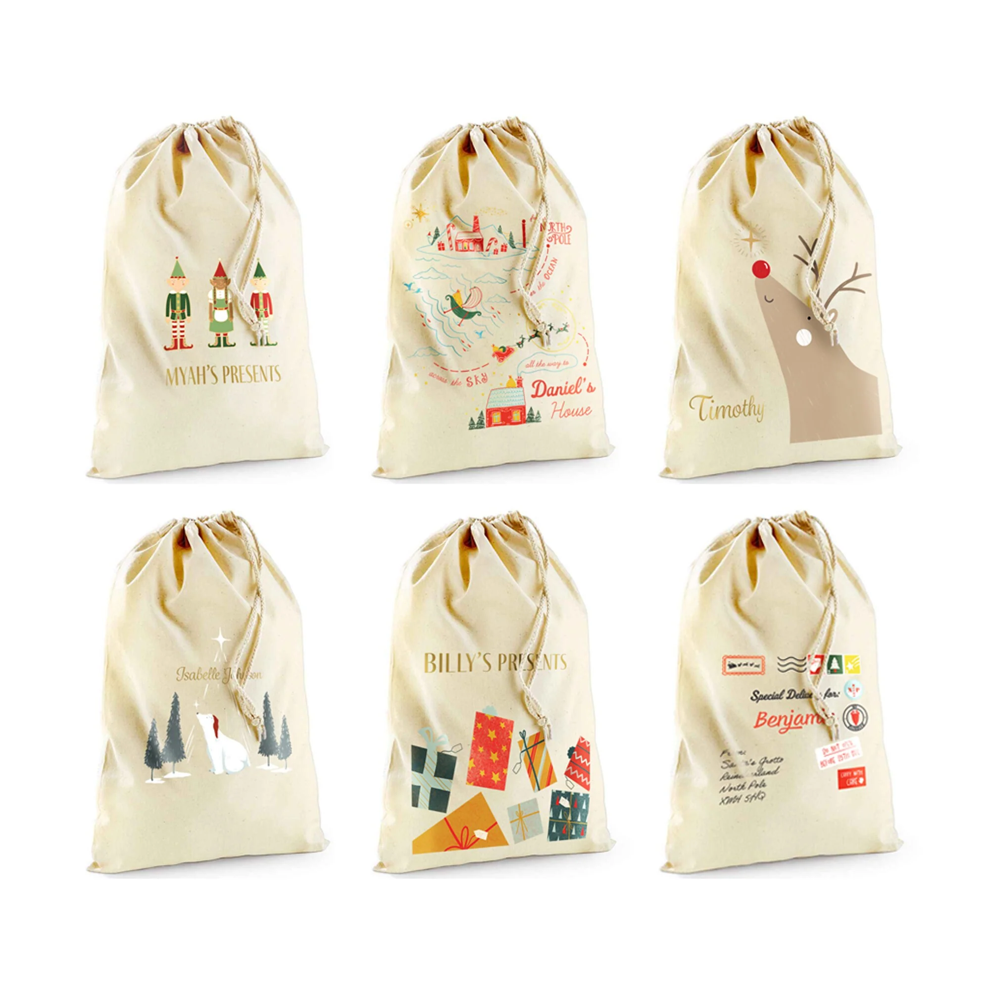 Personalised Polar Bear Christmas Sack - Image 9