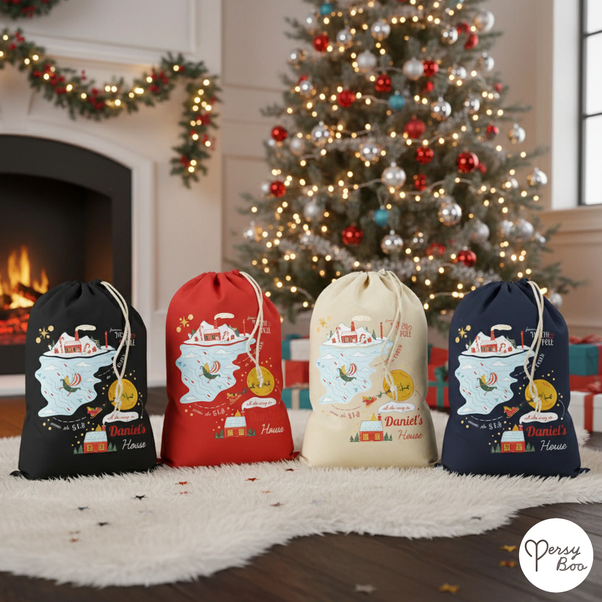 Personalised Santa Tracker Gift Sack - Image 2