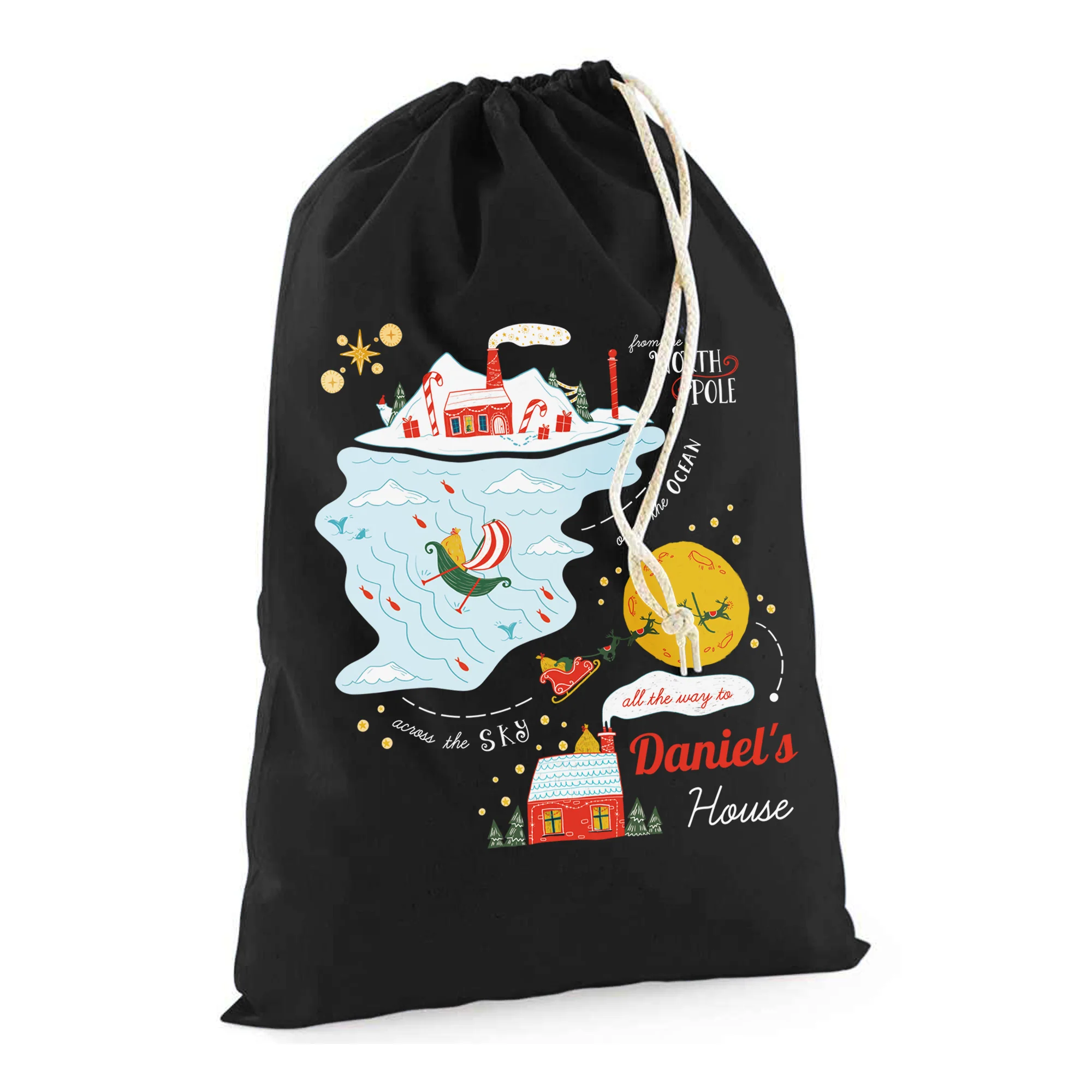Personalised Santa Tracker Gift Sack - Image 3