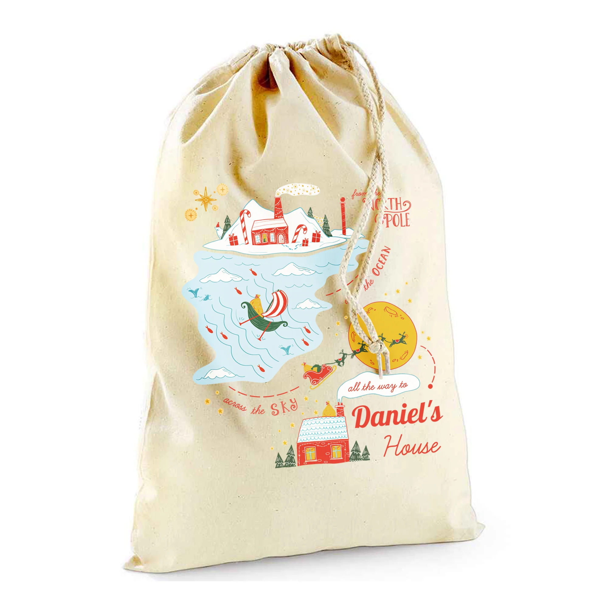 Personalised Santa Tracker Gift Sack - Image 4