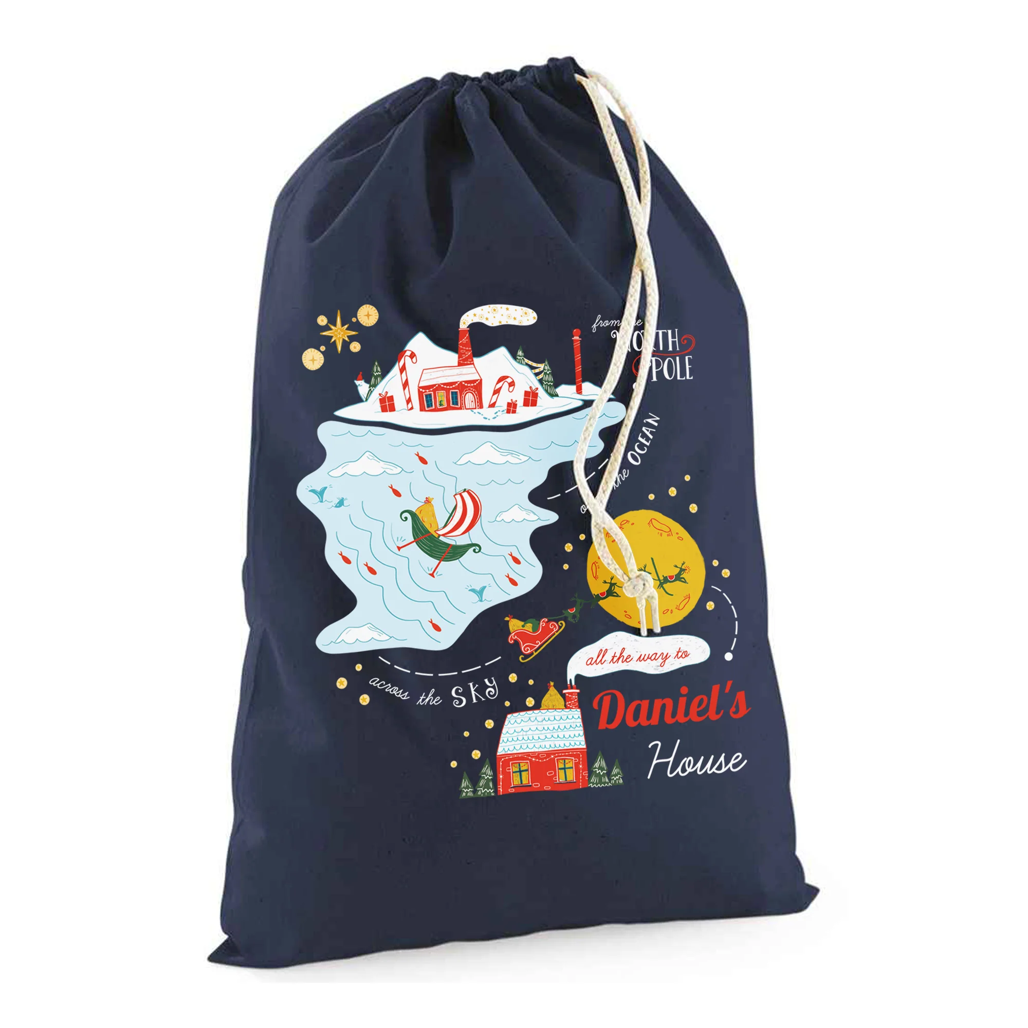 Personalised Santa Tracker Gift Sack - Image 5