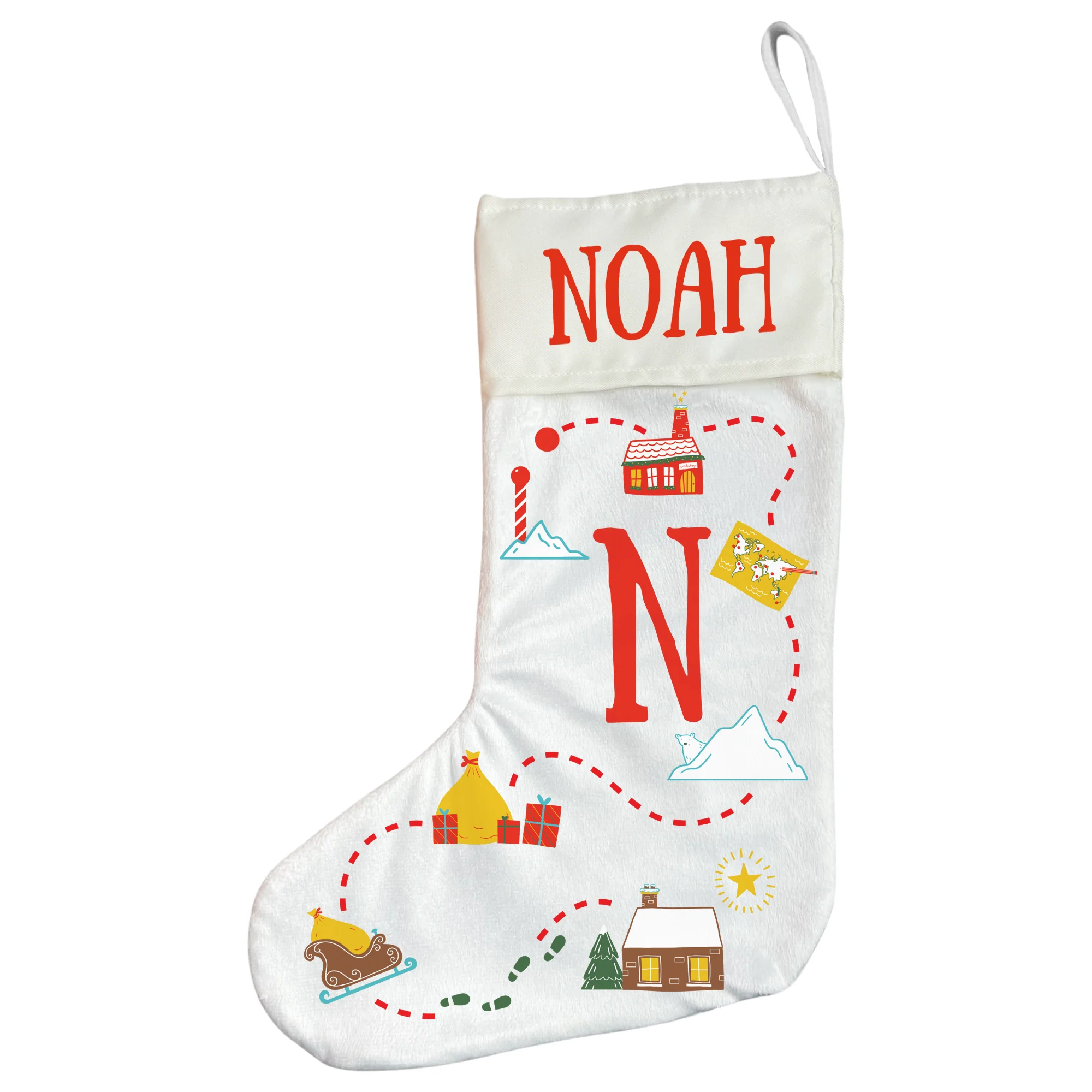 Personalised  Santa Tracker Stocking - Map Design - Image 2