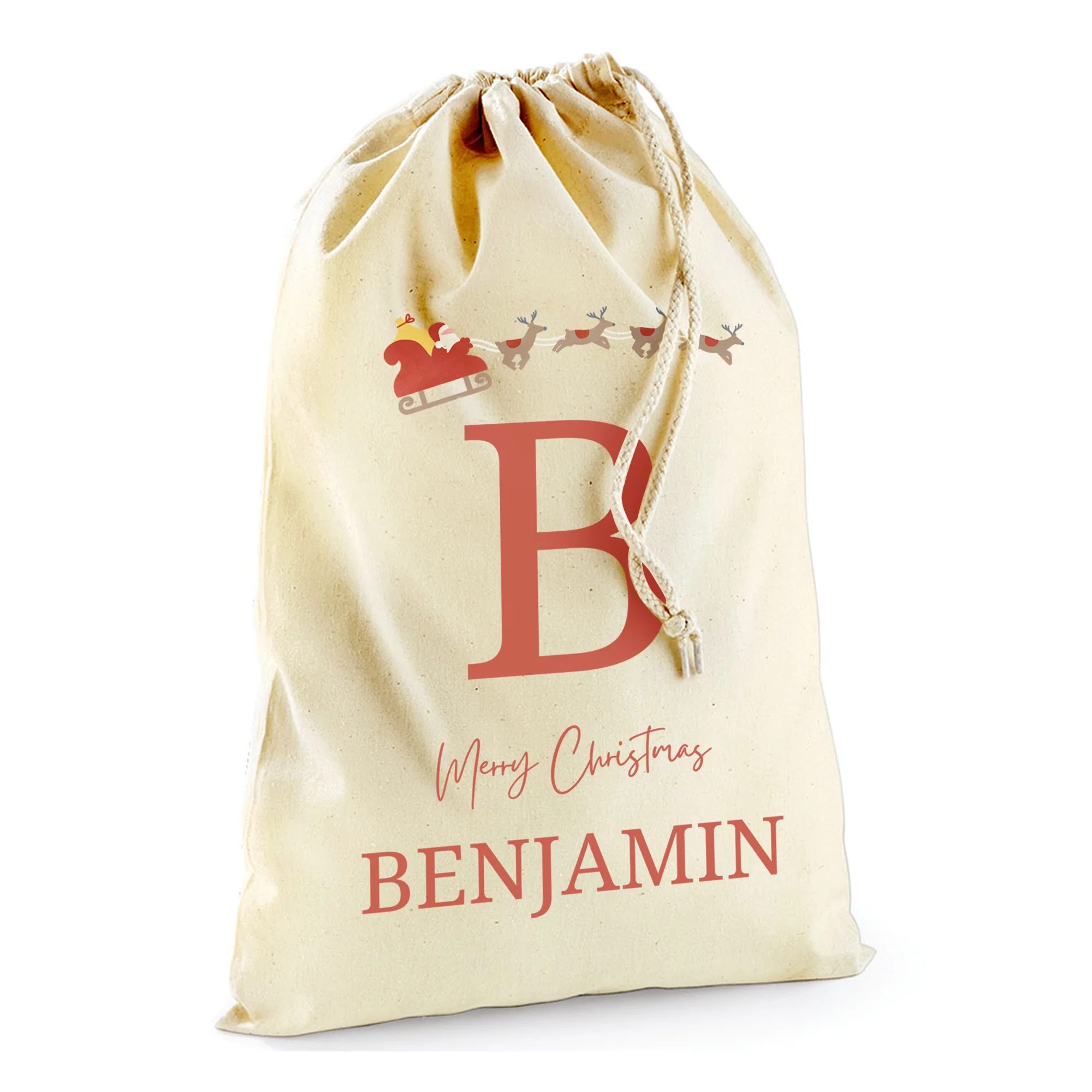 Personalised Sleigh Sack with Name for Christmas Gifts 100% Cotton - Image 5