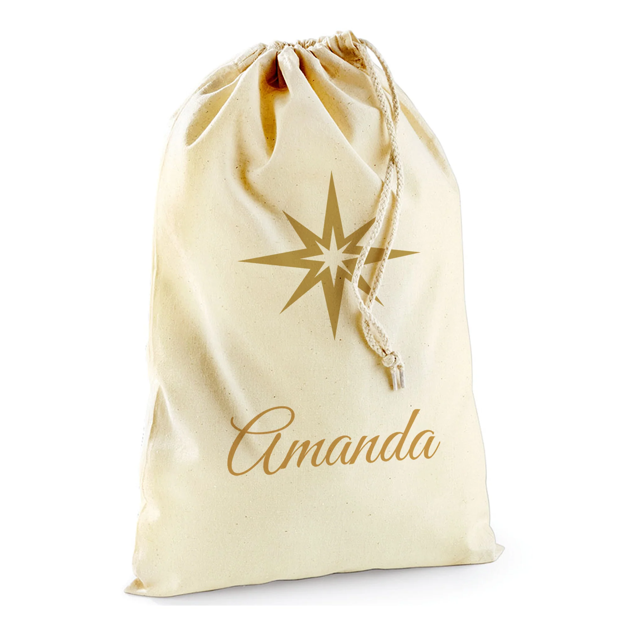 Personalised Star Sack with Christmas Gifts 100% Cotton - Image 3