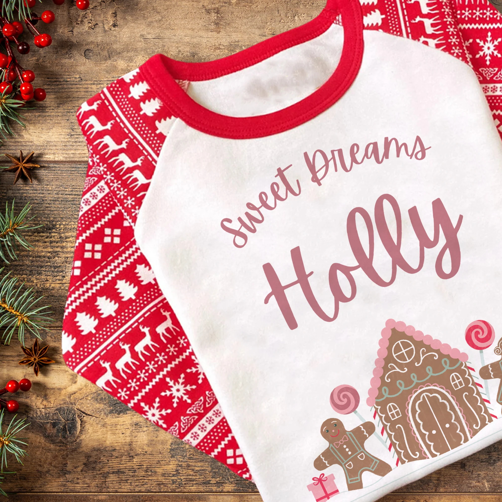 Personalised Sweet Christmas Dreams Pyjamas - Kids and Adults - Unisex Festive PJ Set - Image 4