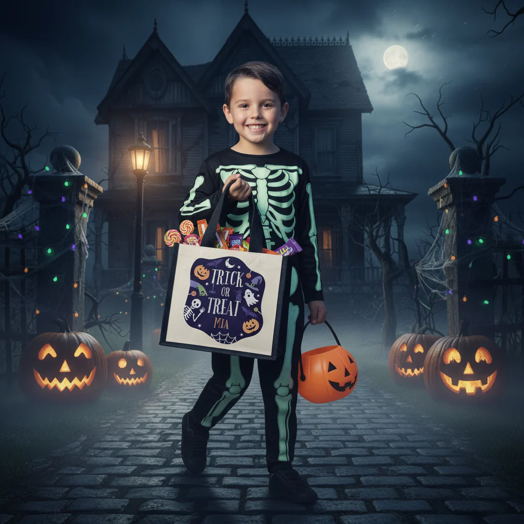 Personalised Trick or Treat Kids Halloween Bag - Image 4