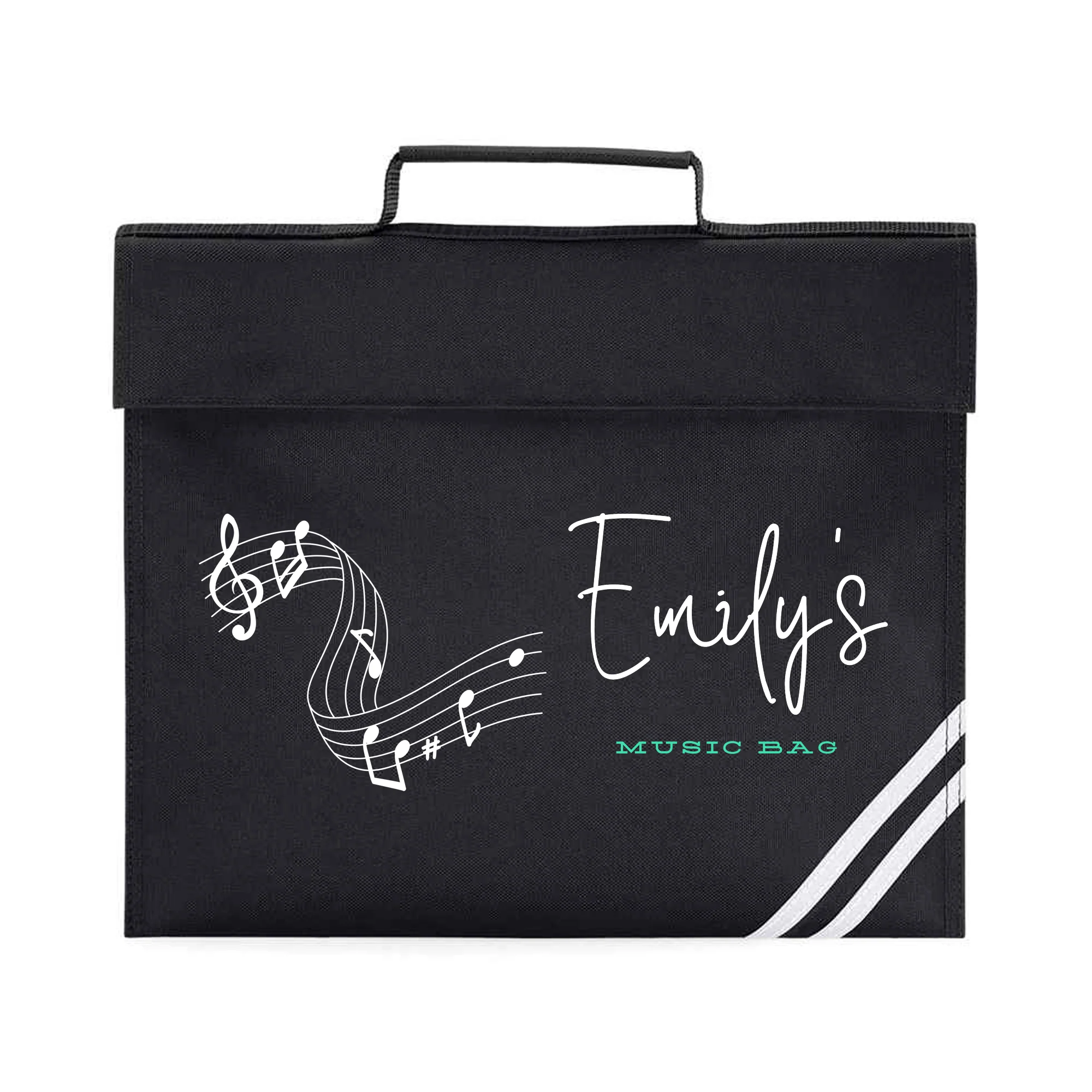 Personalized Music Staff Bag with Swirl Design