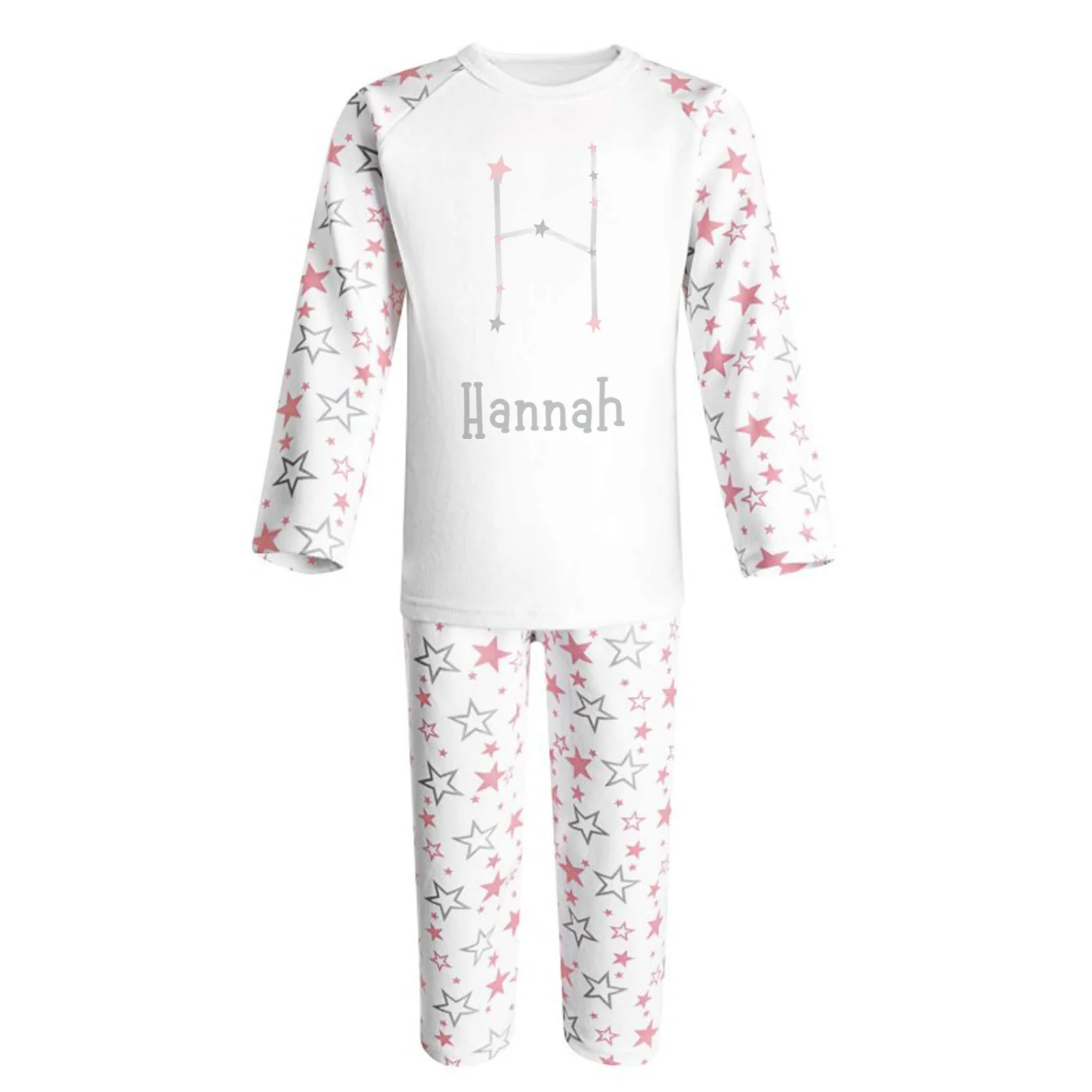 Pink Star Constellation Alphabet Personalised Pjs - Image 3
