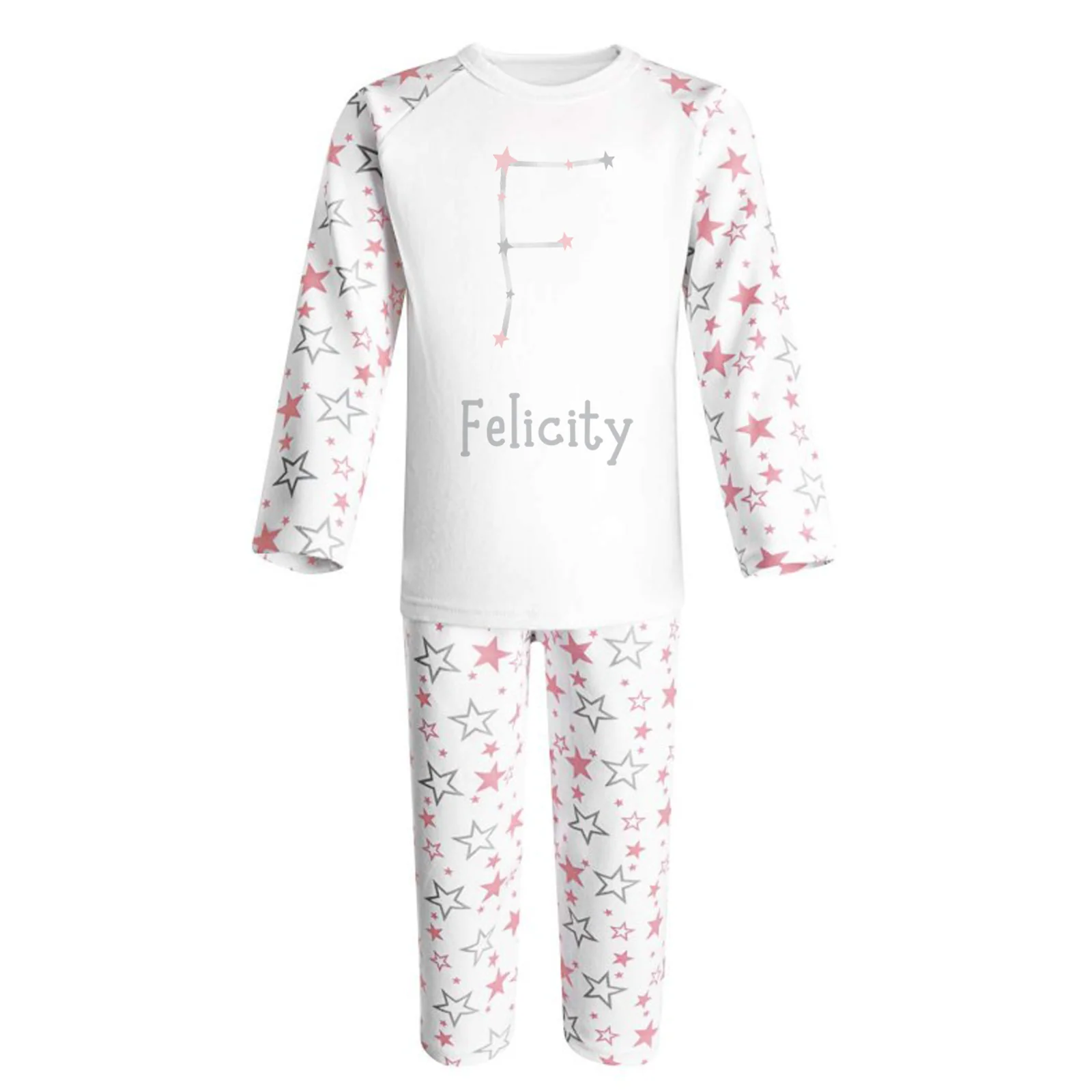 Pink Star Constellation Alphabet Personalised Pjs - Image 4