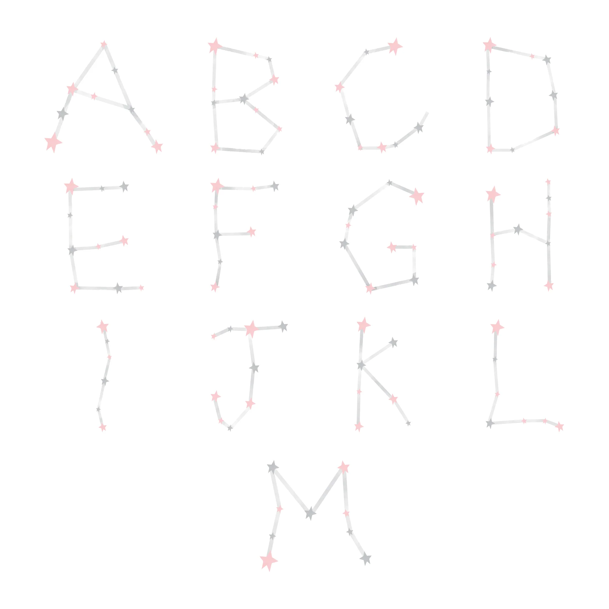Pink Star Constellation Alphabet Personalised Pjs - Image 6