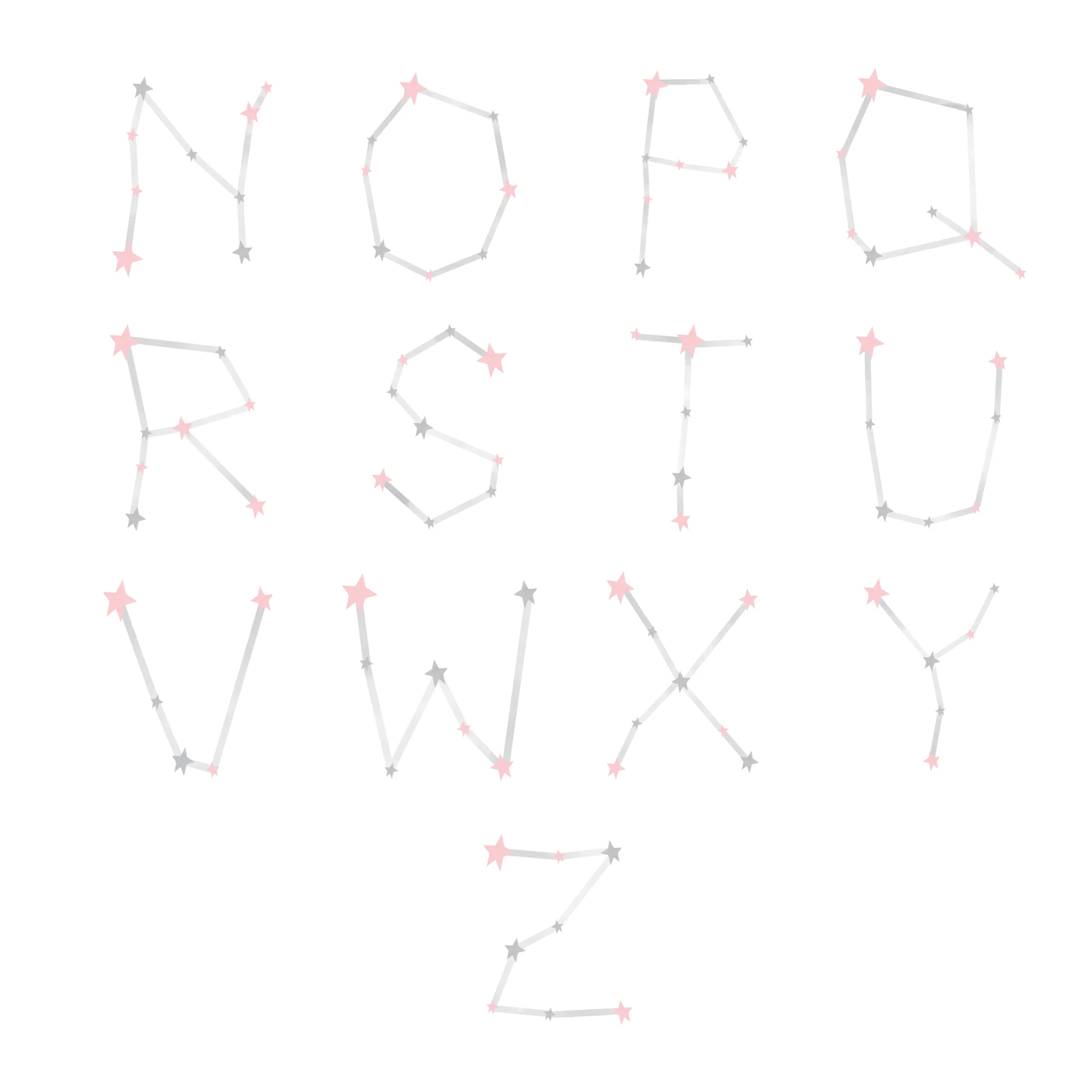 Pink Star Constellation Alphabet Personalised Pjs - Image 7