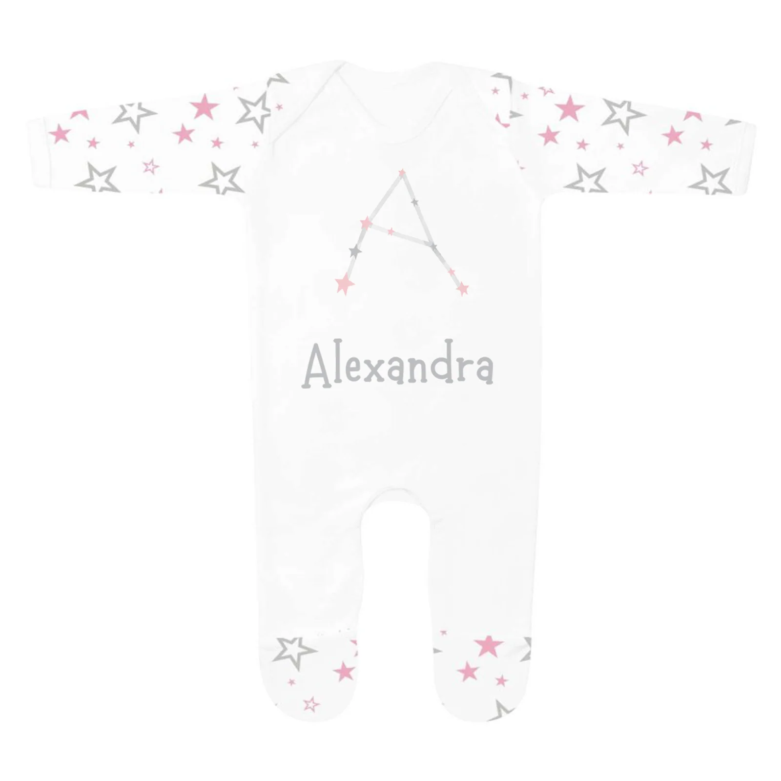Pink Star Constellation Alphabet Personalised Pjs - Image 8