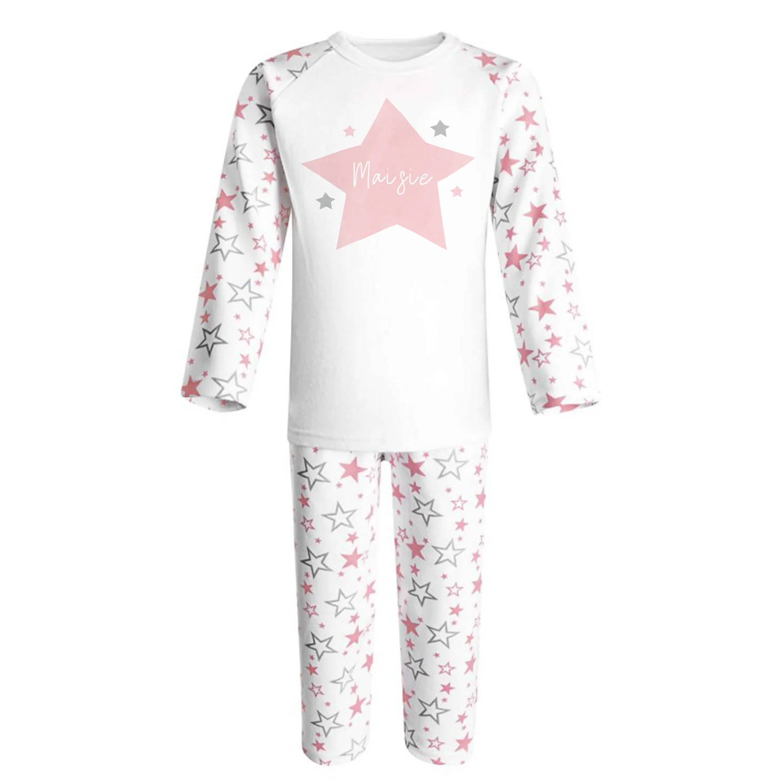 Pink star Personalised Pjs - Image 2