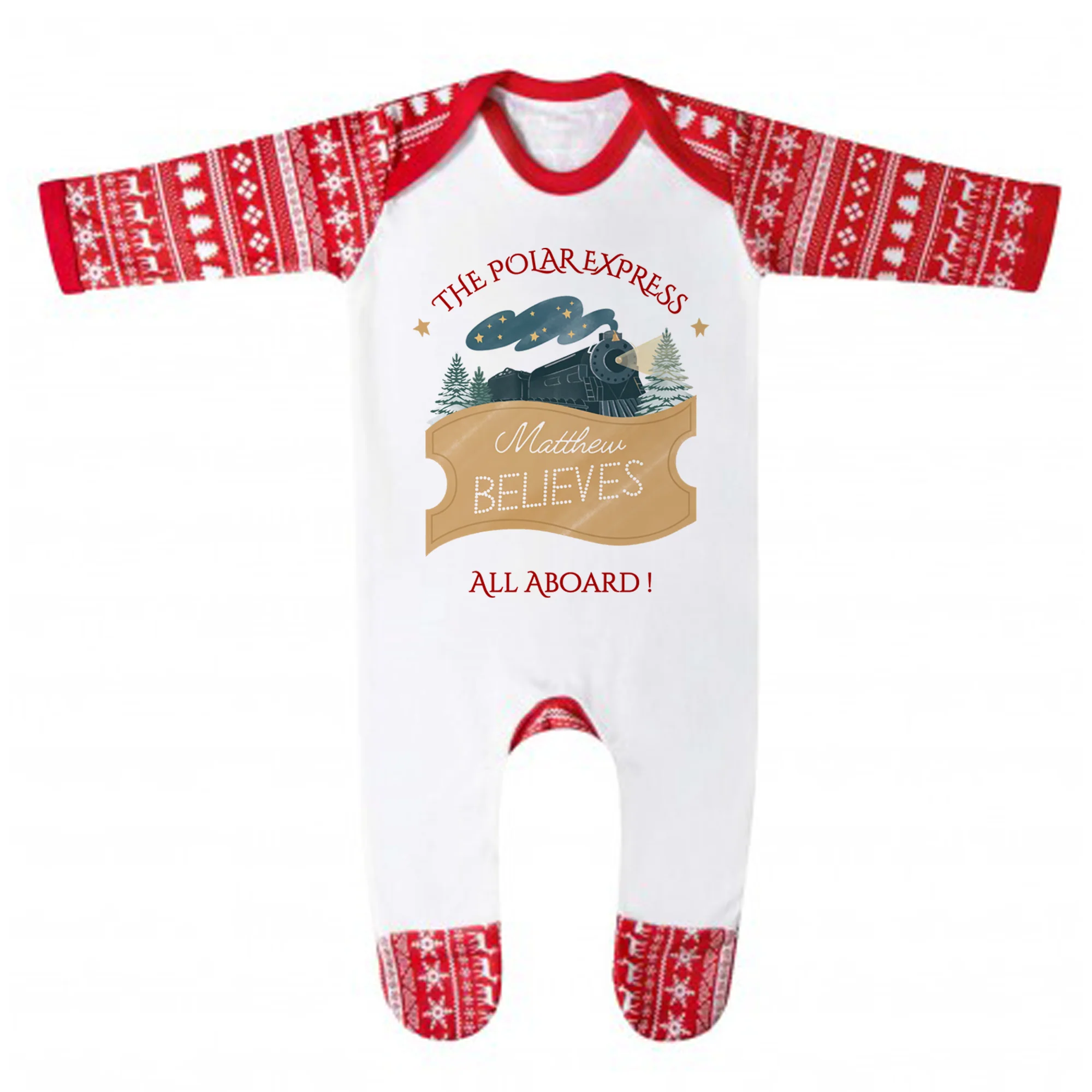 Polar Express with the Family - Personalised - Traditional Christmas Pyjamas - Image 6