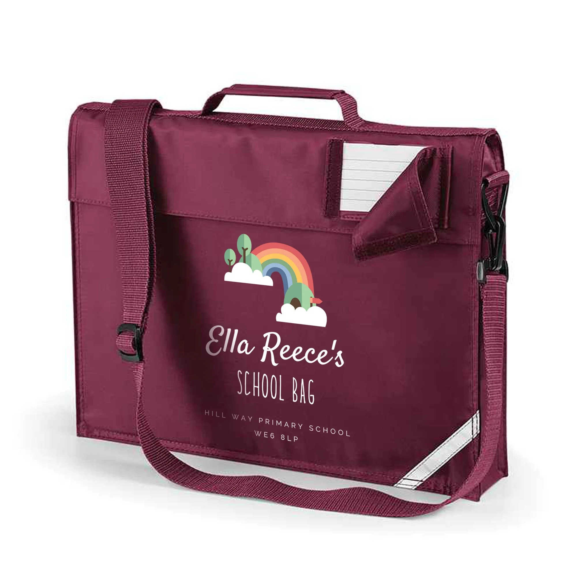 Book Bag - Rainbow and Clouds - Personalised - Image 2