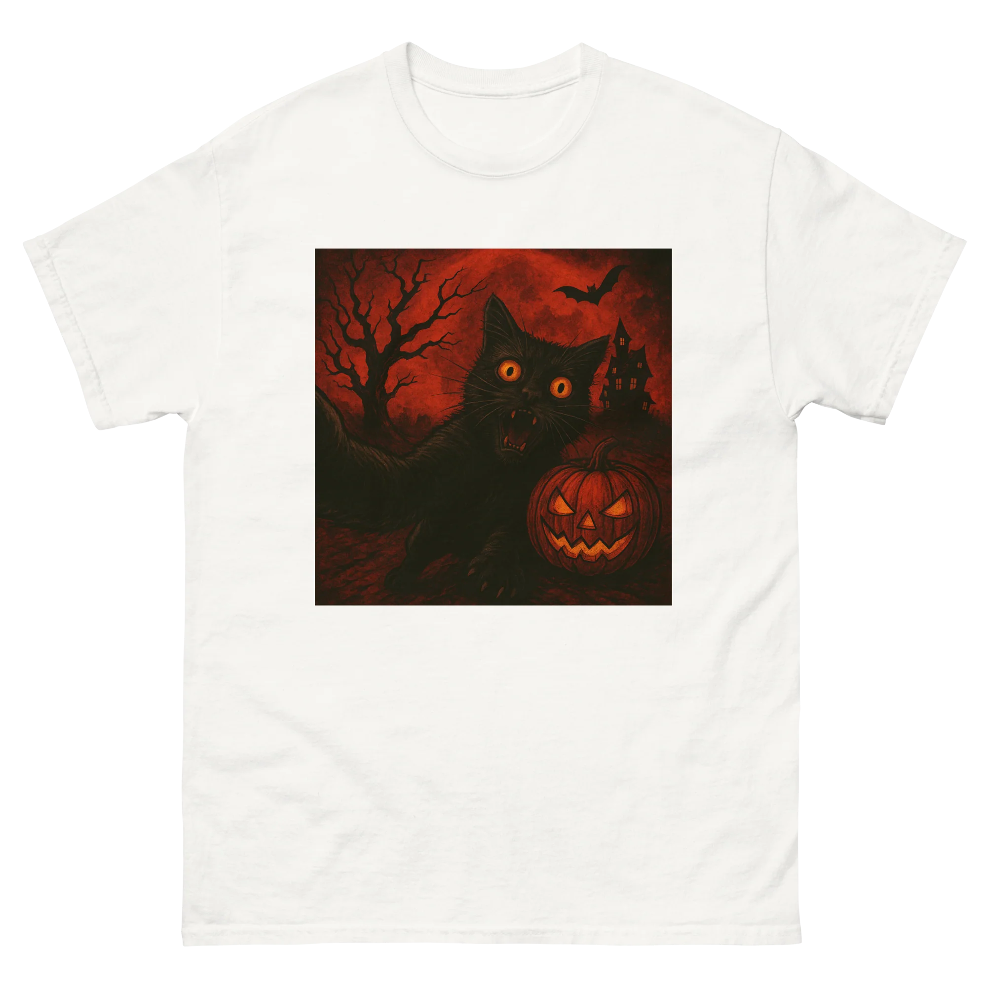 Retro Black Cat Spooky Cute Art Summerween Vibes T-Shirt - Image 9