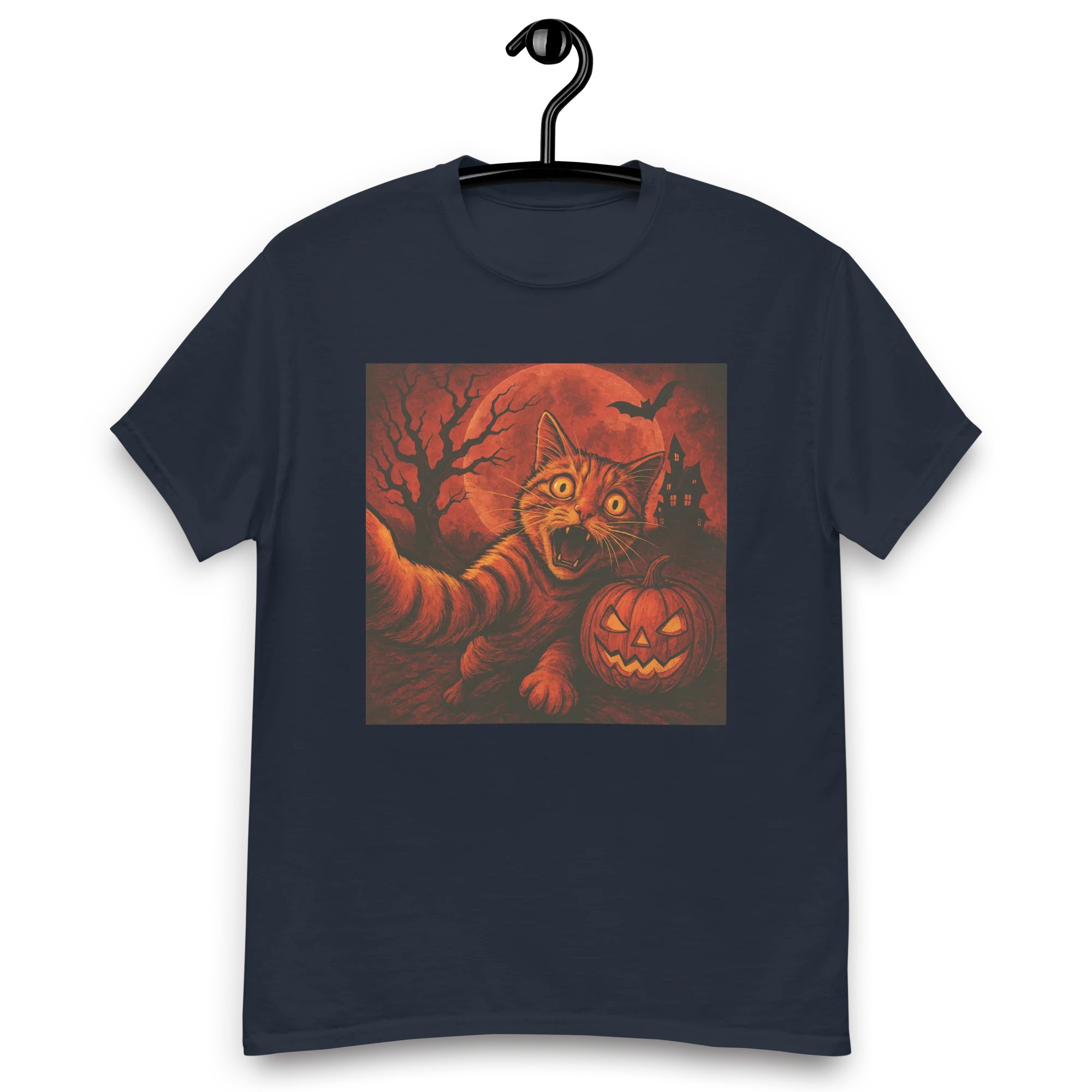 Retro orange Cat Spooky Cute Art Summerween Vibes T-Shirt - Image 4