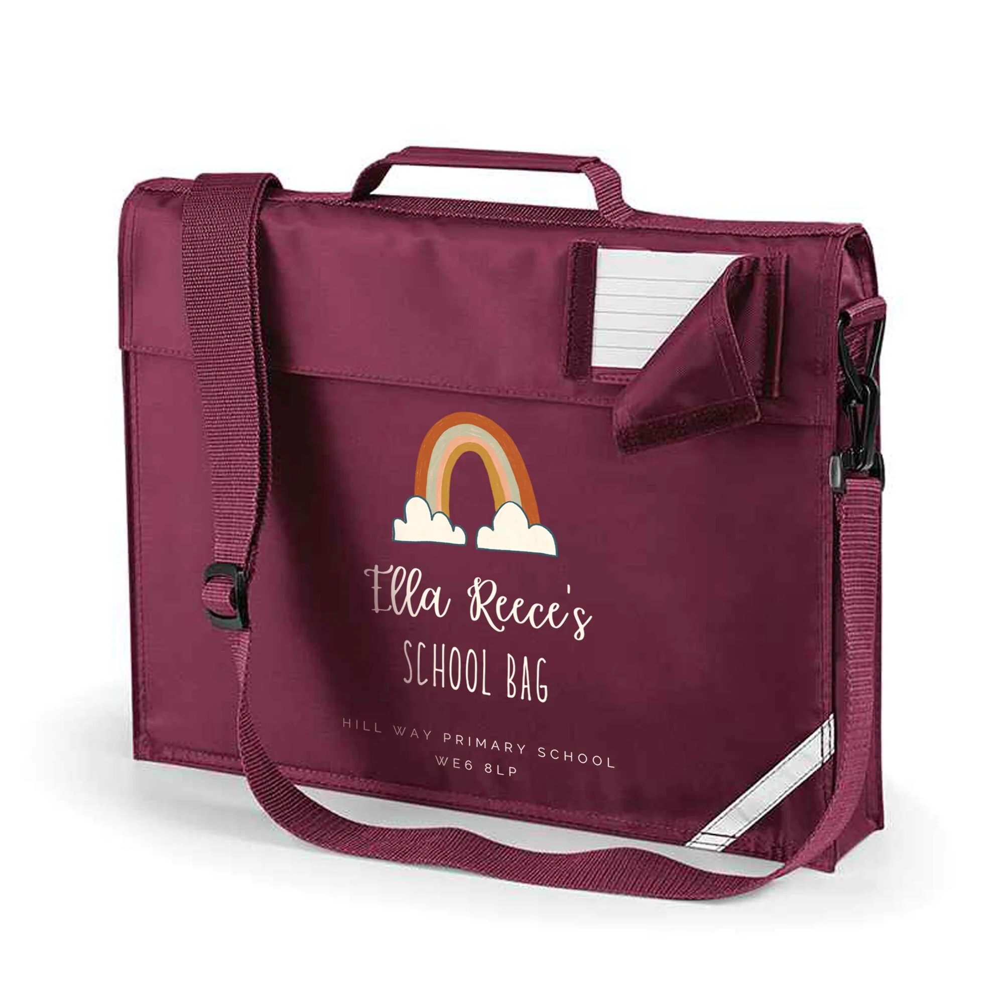 Book Bag - Rustic Rainbow - Personalised - Image 2
