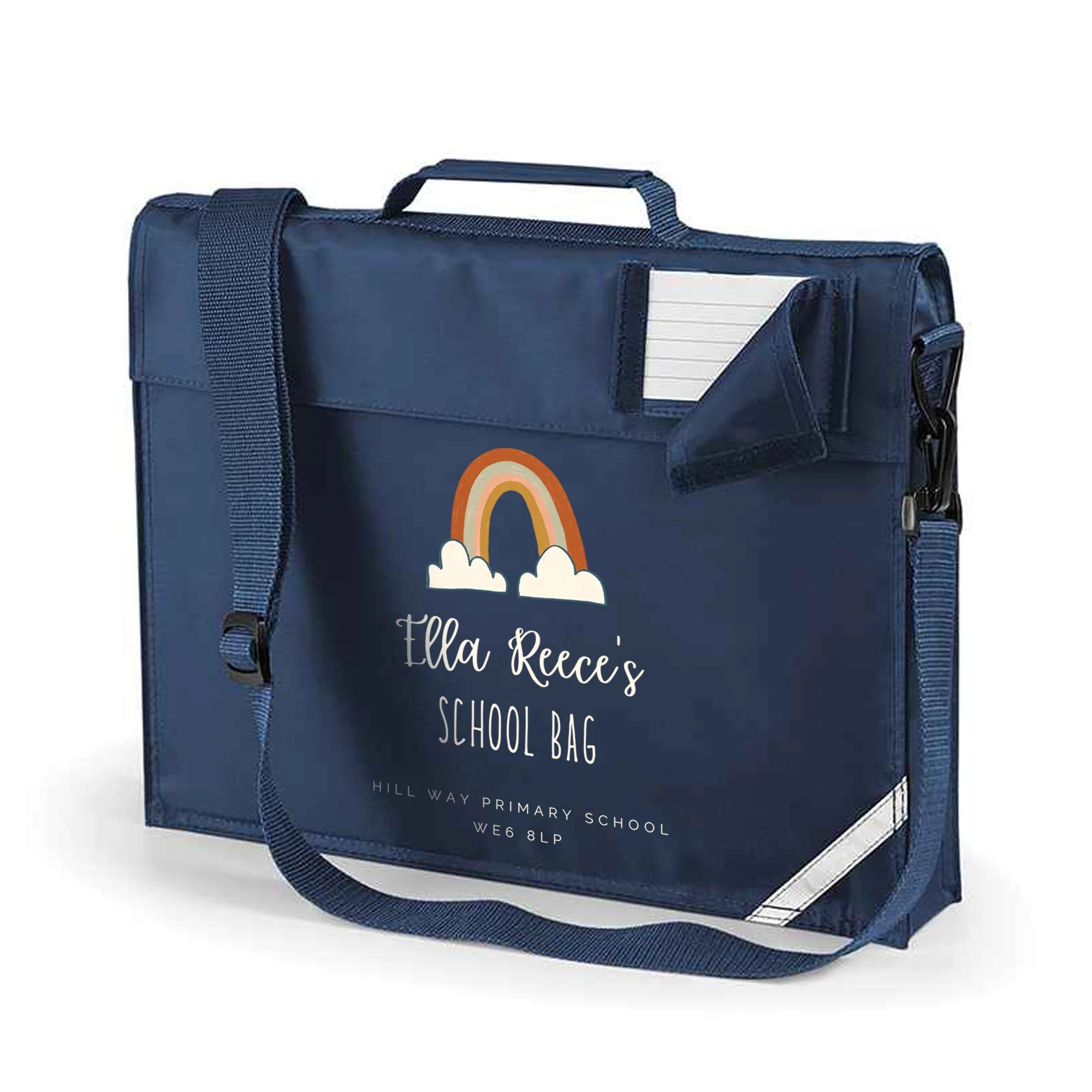 Book Bag - Rustic Rainbow - Personalised - Image 3