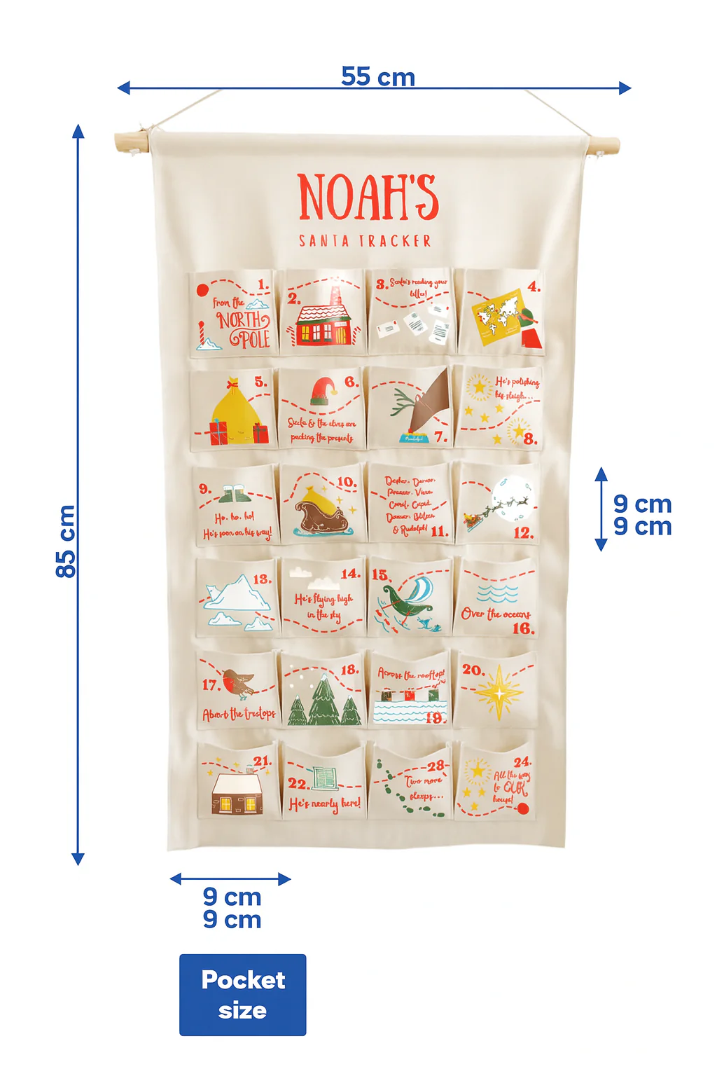Personalised Santa Tracker Advent Calendar | Custom Made for Kids & Family - Image 4
