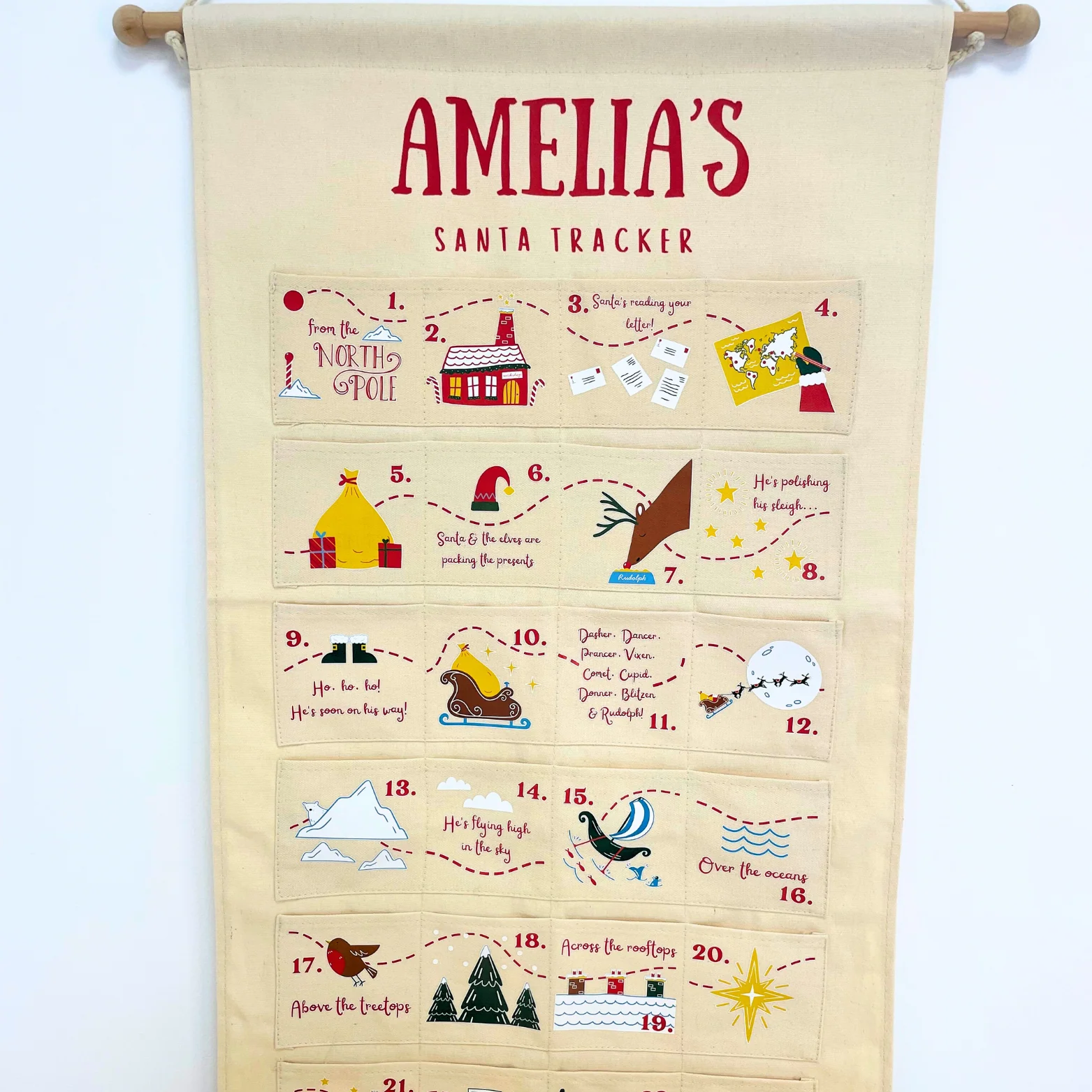 Personalised Santa Tracker Advent Calendar | Custom Made for Kids & Family - Image 9