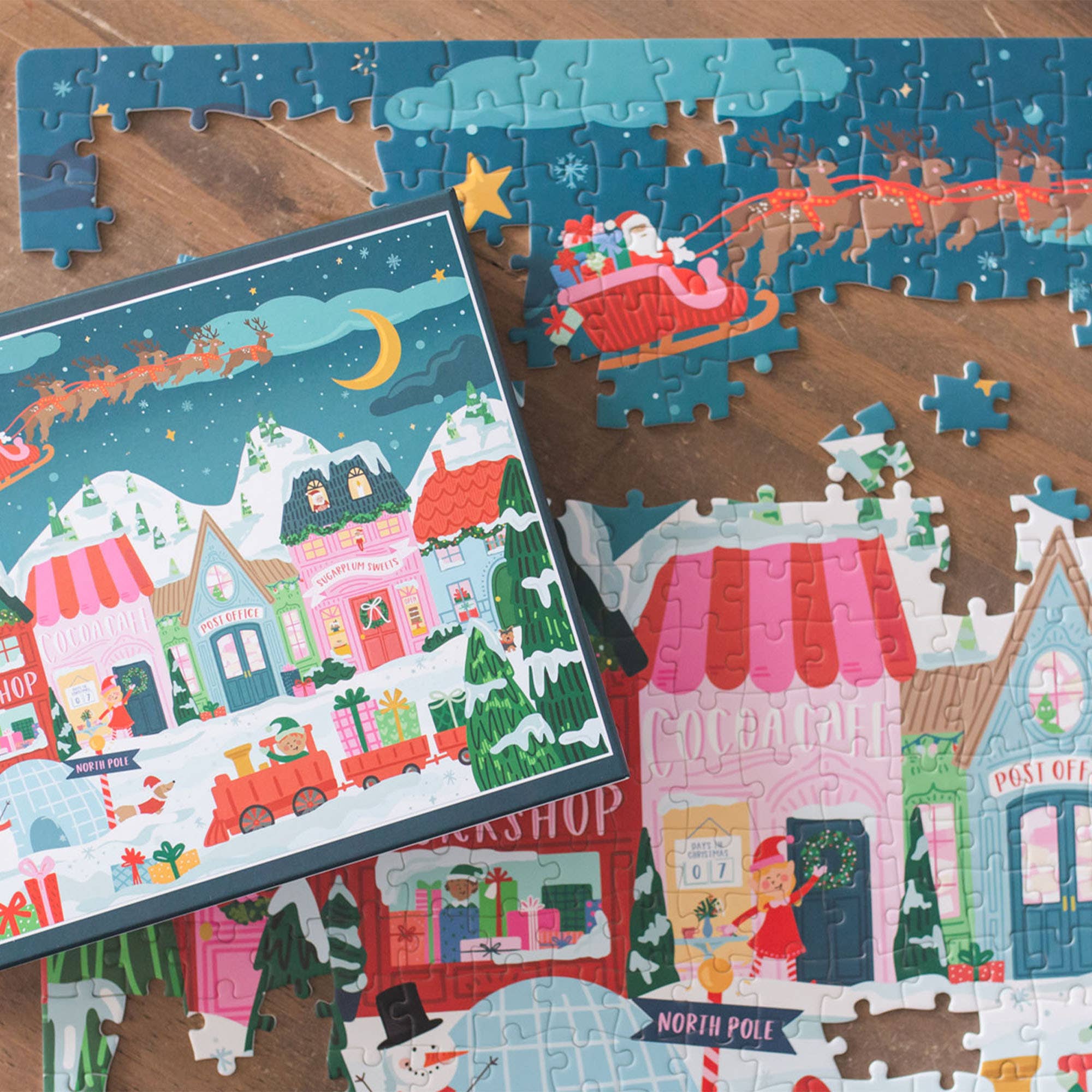 Santa's Village - 500 Piece Holiday Jigsaw Puzzle - Image 4