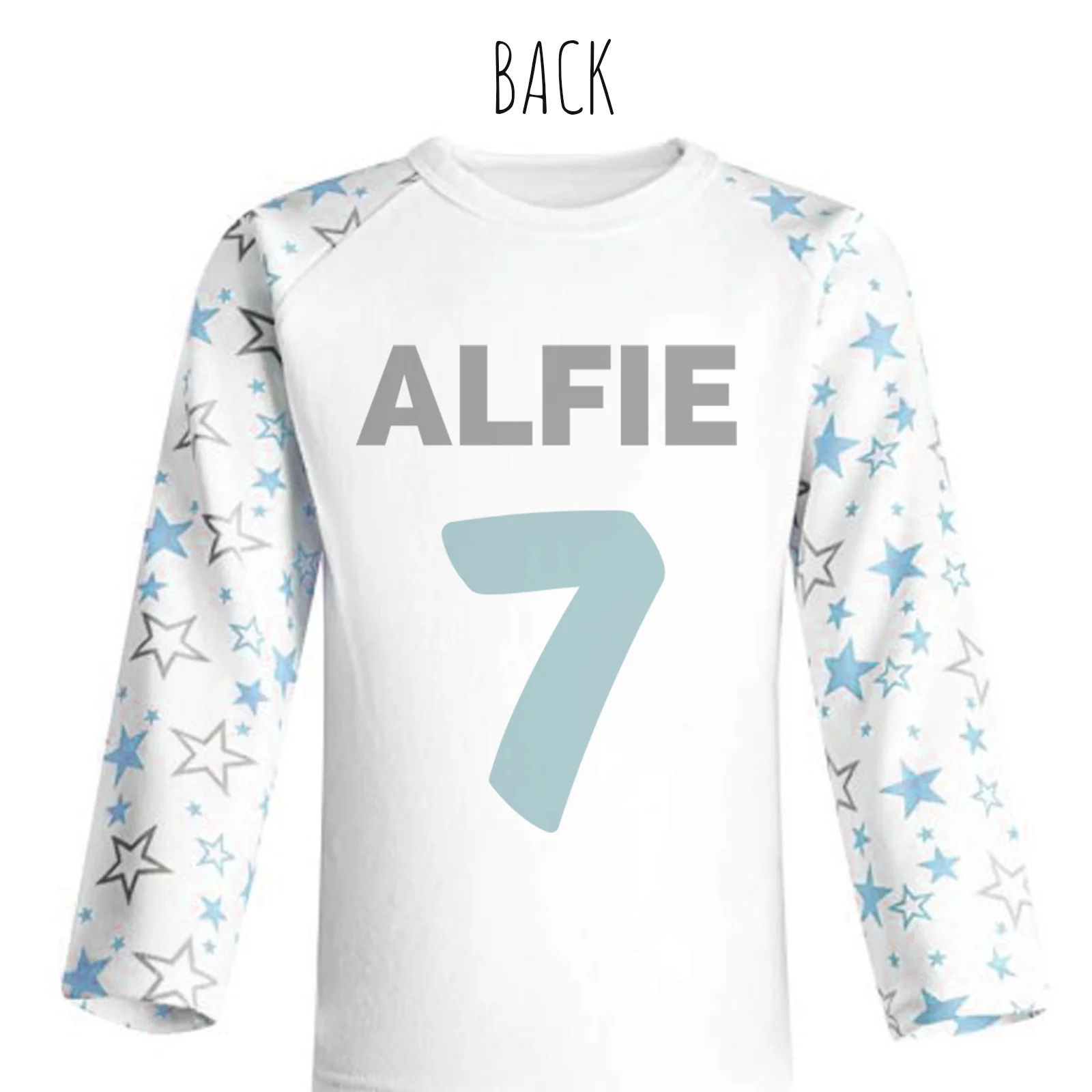 Star Print Football Number Personalised Pjs - Image 3
