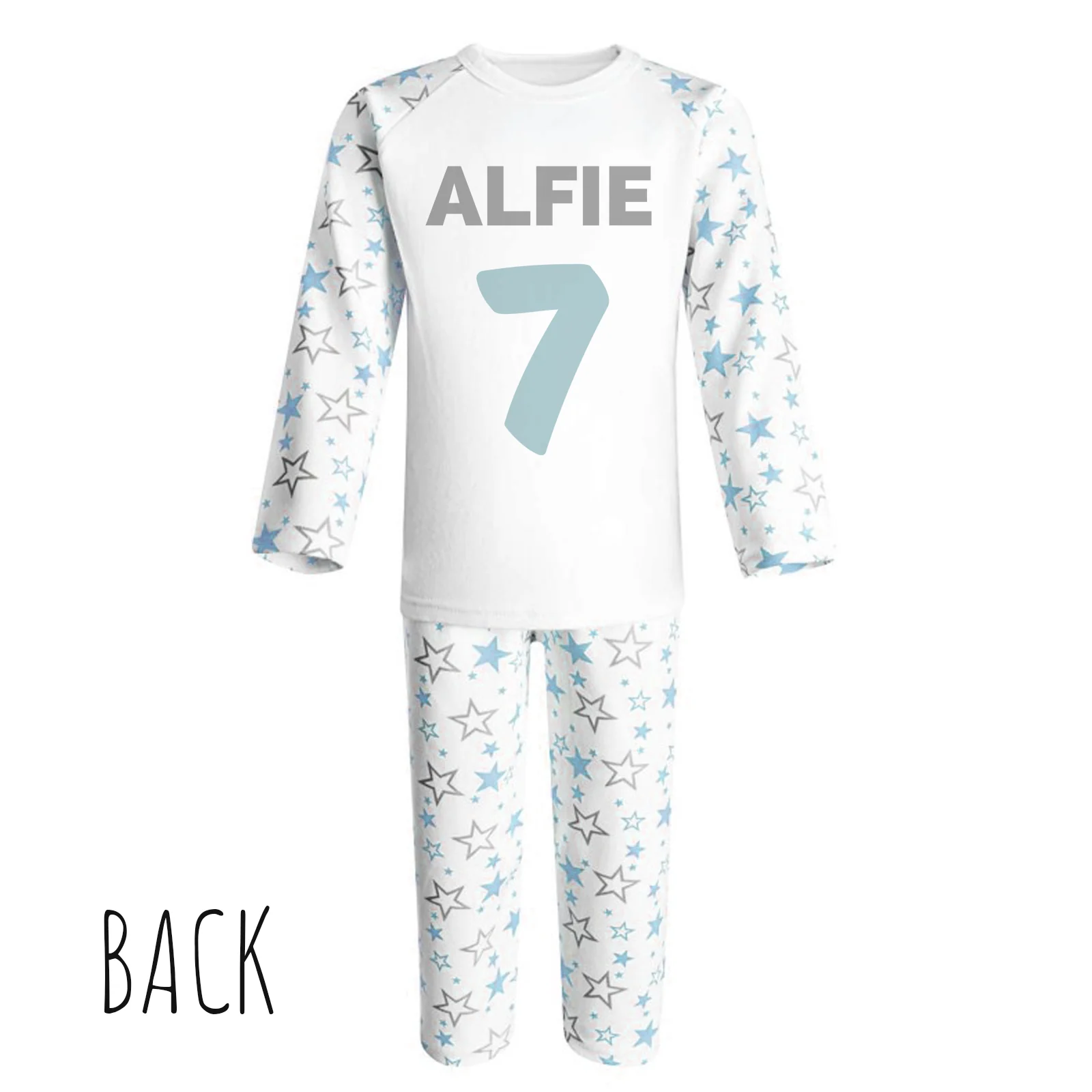 Star Print Football Number Personalised Pjs - Image 4