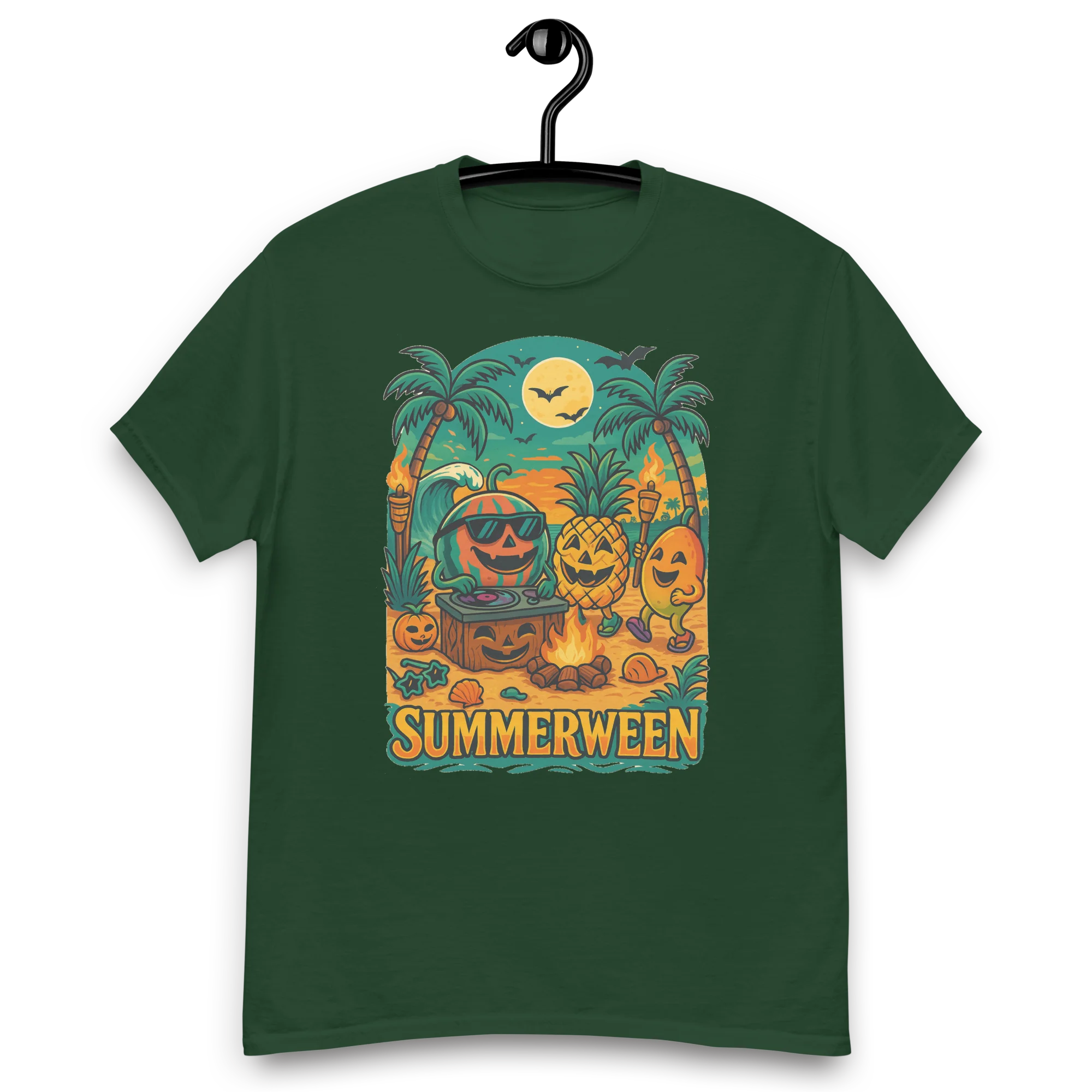 Summerween Fruit Party Halloween Beach Vibes T-Shirt – Watermelon, Pineapple & Mango Fun - Image 13