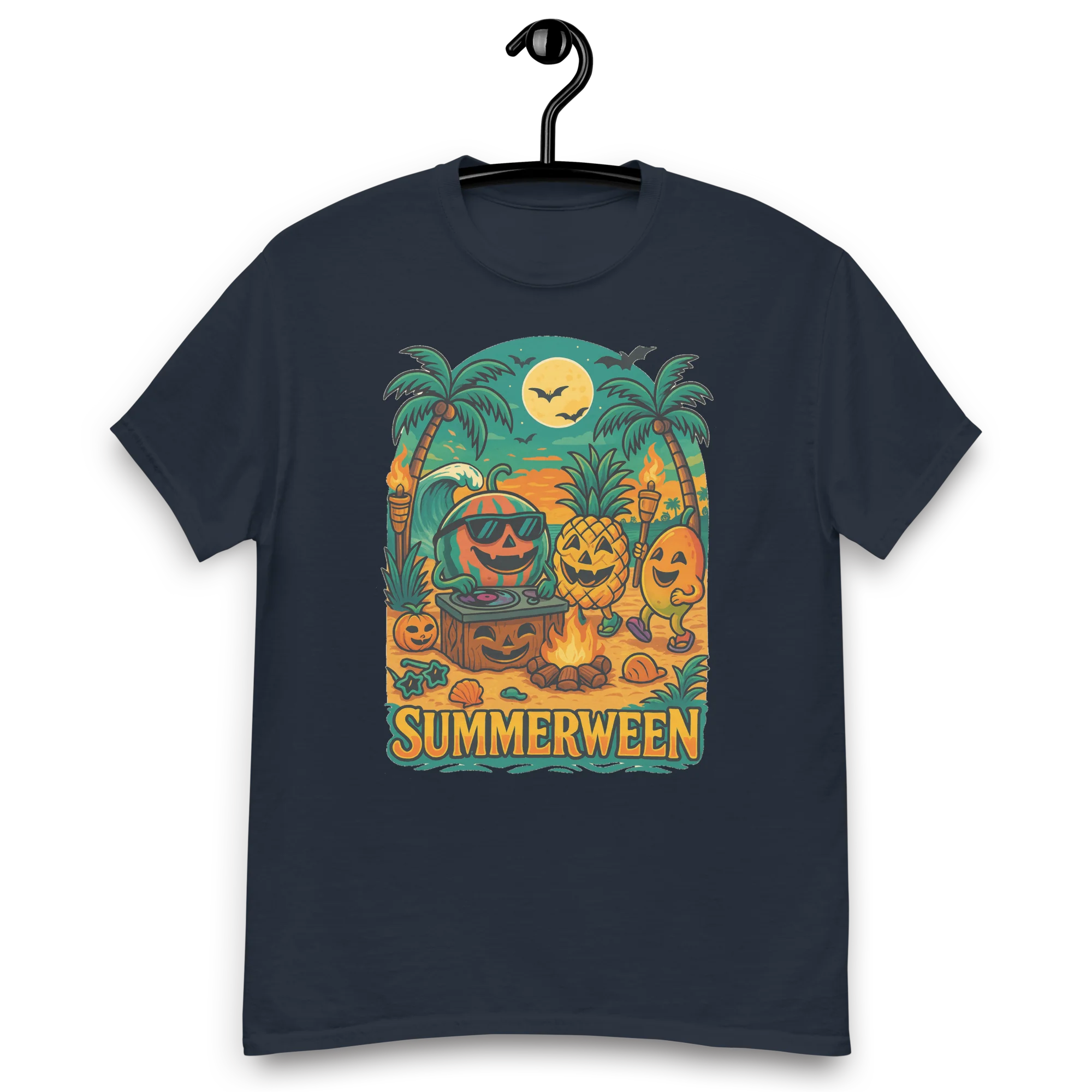 Summerween Fruit Party Halloween Beach Vibes T-Shirt – Watermelon, Pineapple & Mango Fun - Image 19