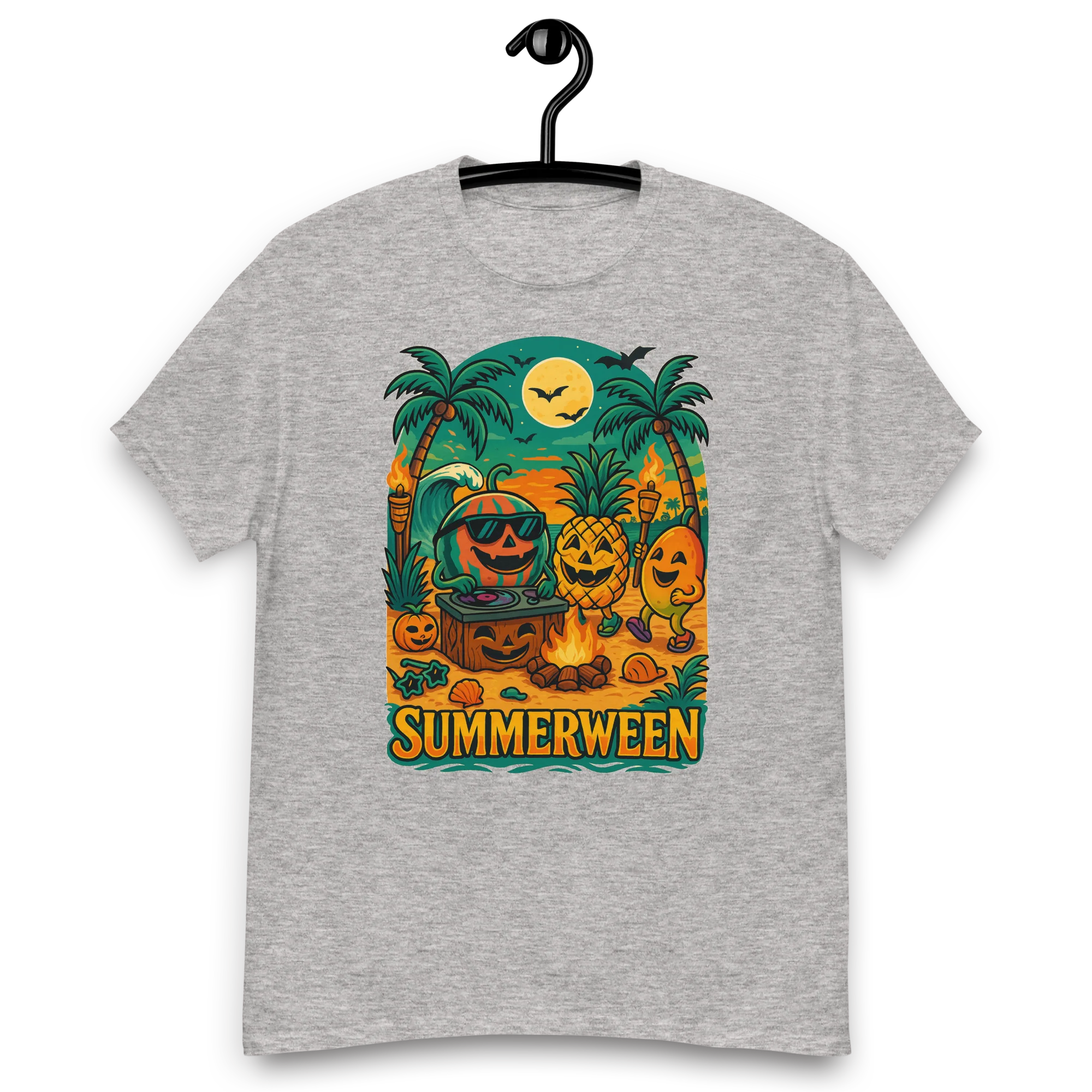 Summerween Fruit Party Halloween Beach Vibes T-Shirt – Watermelon, Pineapple & Mango Fun - Image 7