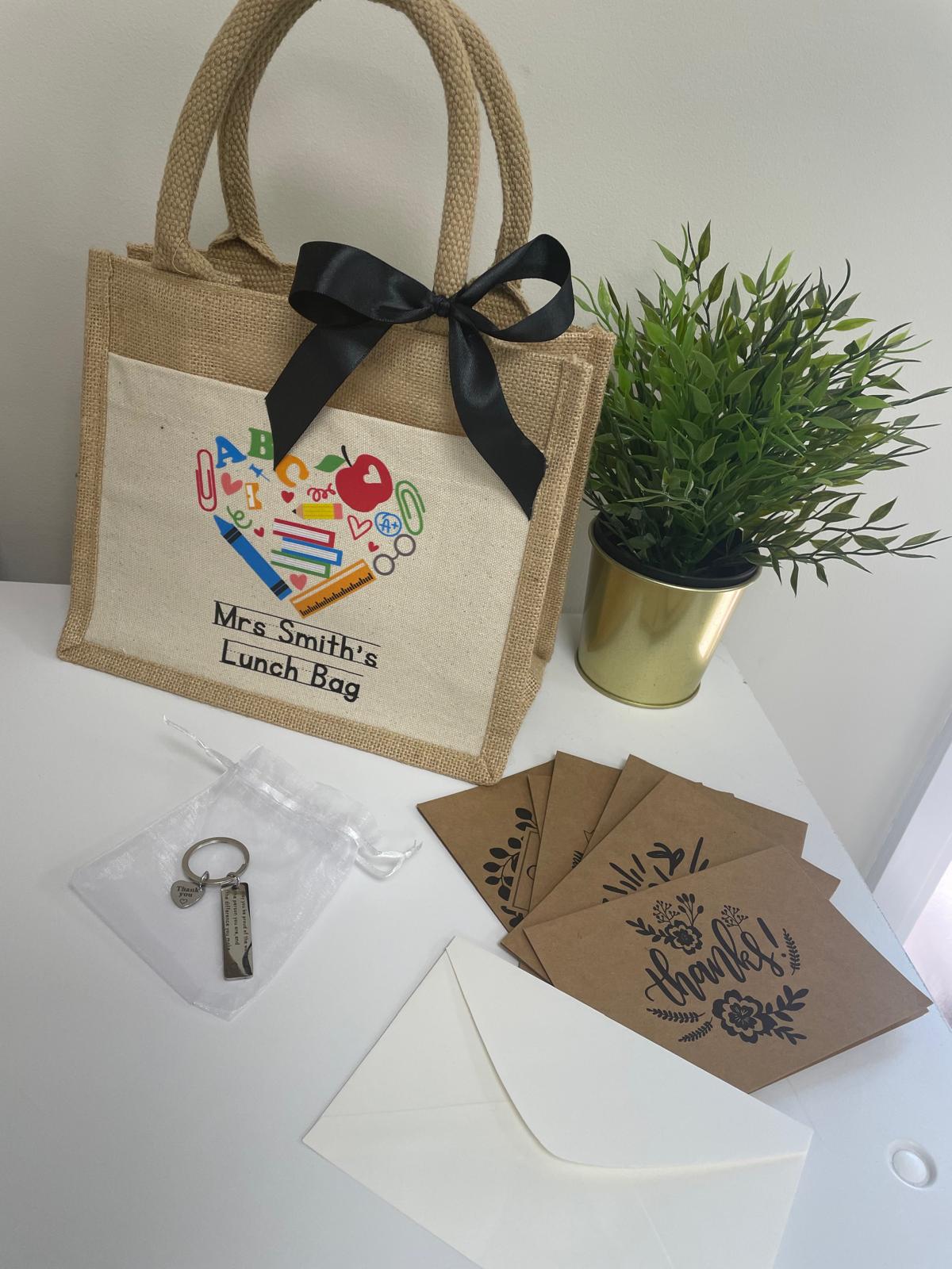 Teacher Gift bundle/Lunch Bag/keyring/thankyou card