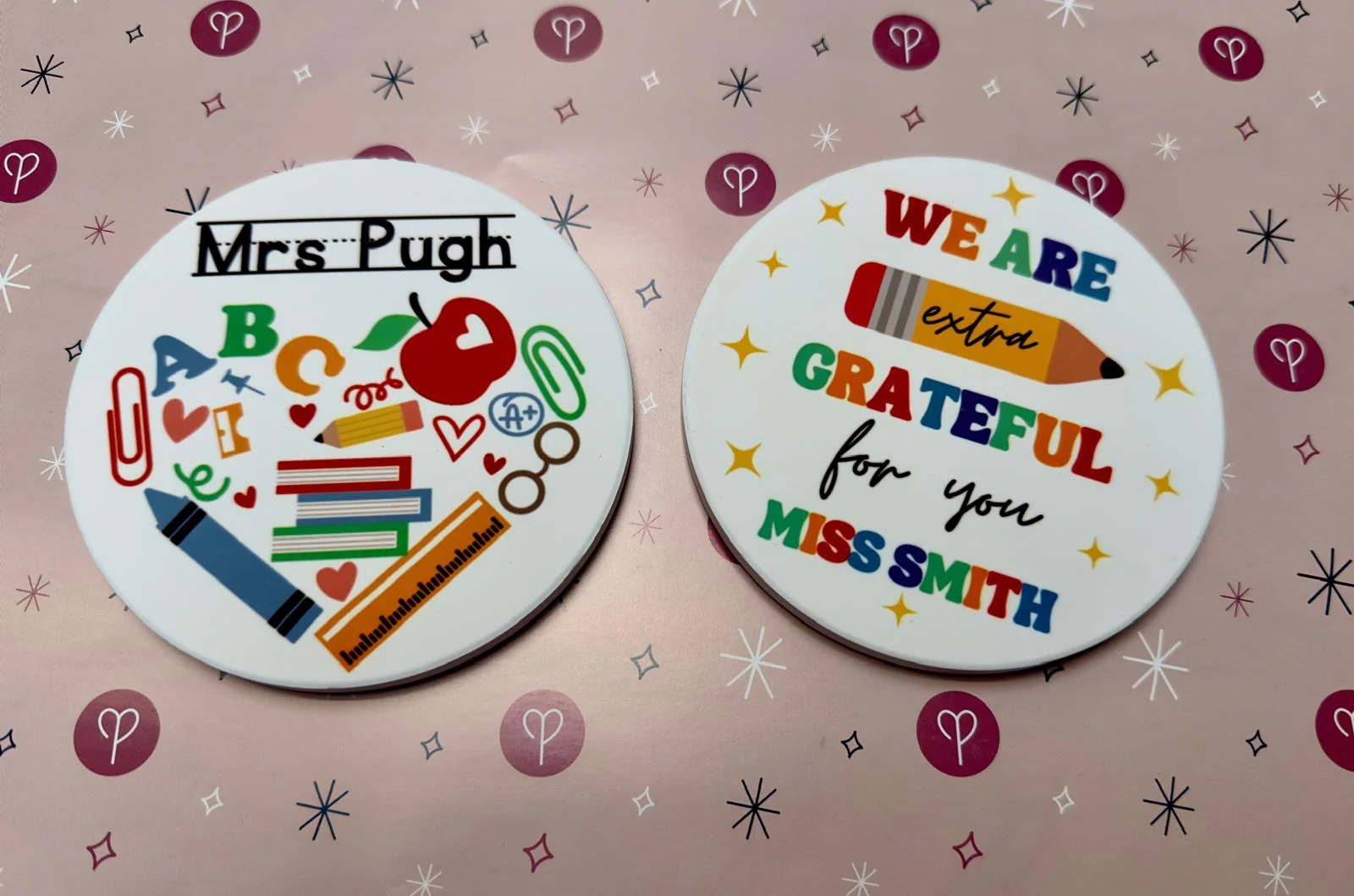 Teachers Gift - Personalised Ceramic Coasters - Thank you Teacher - Image 3