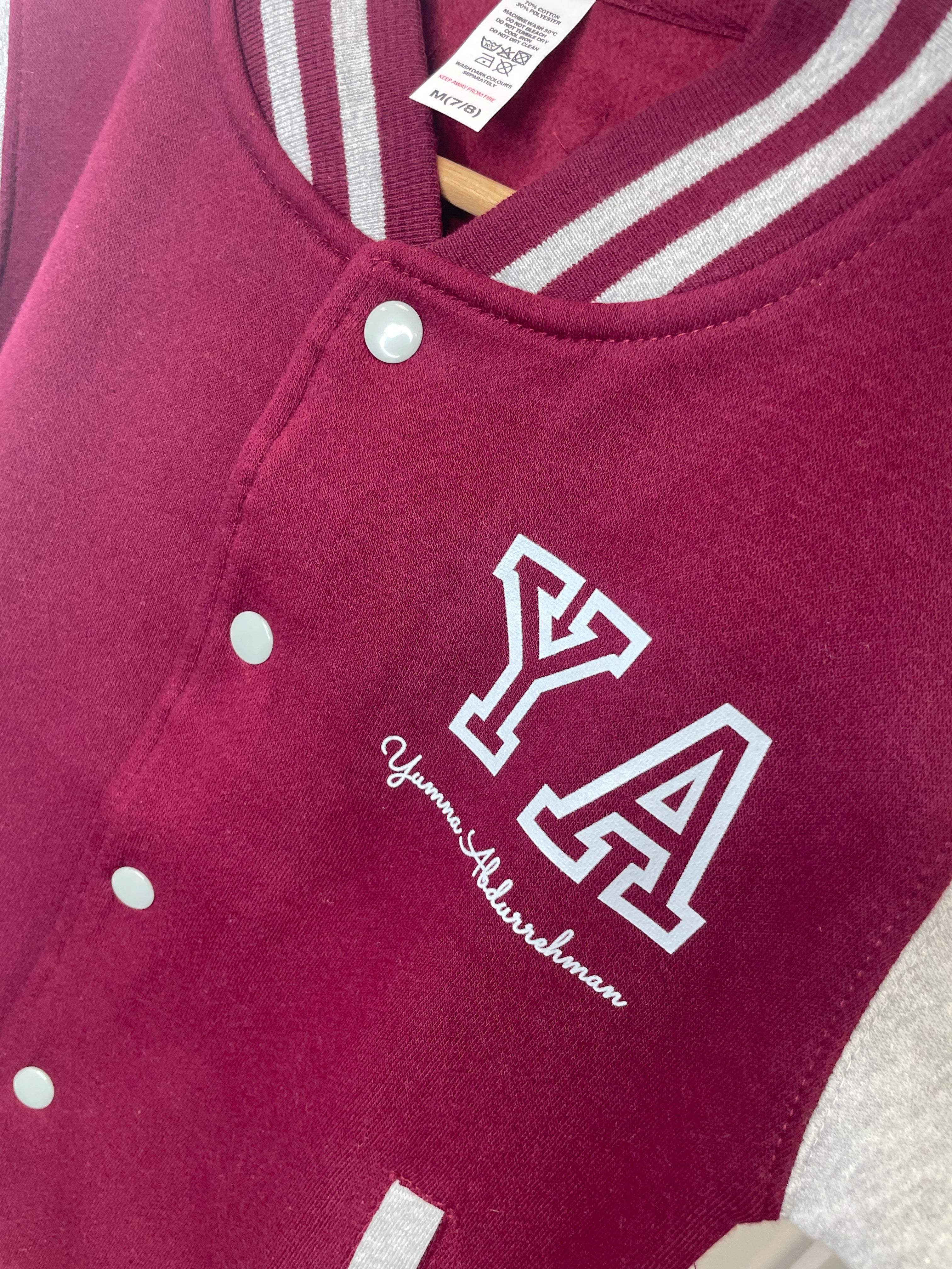 Personalised Kids Varsity Jacket – Custom Name Toddler Bomber, Letterman Style Jacket for Boys & Girls - Image 18
