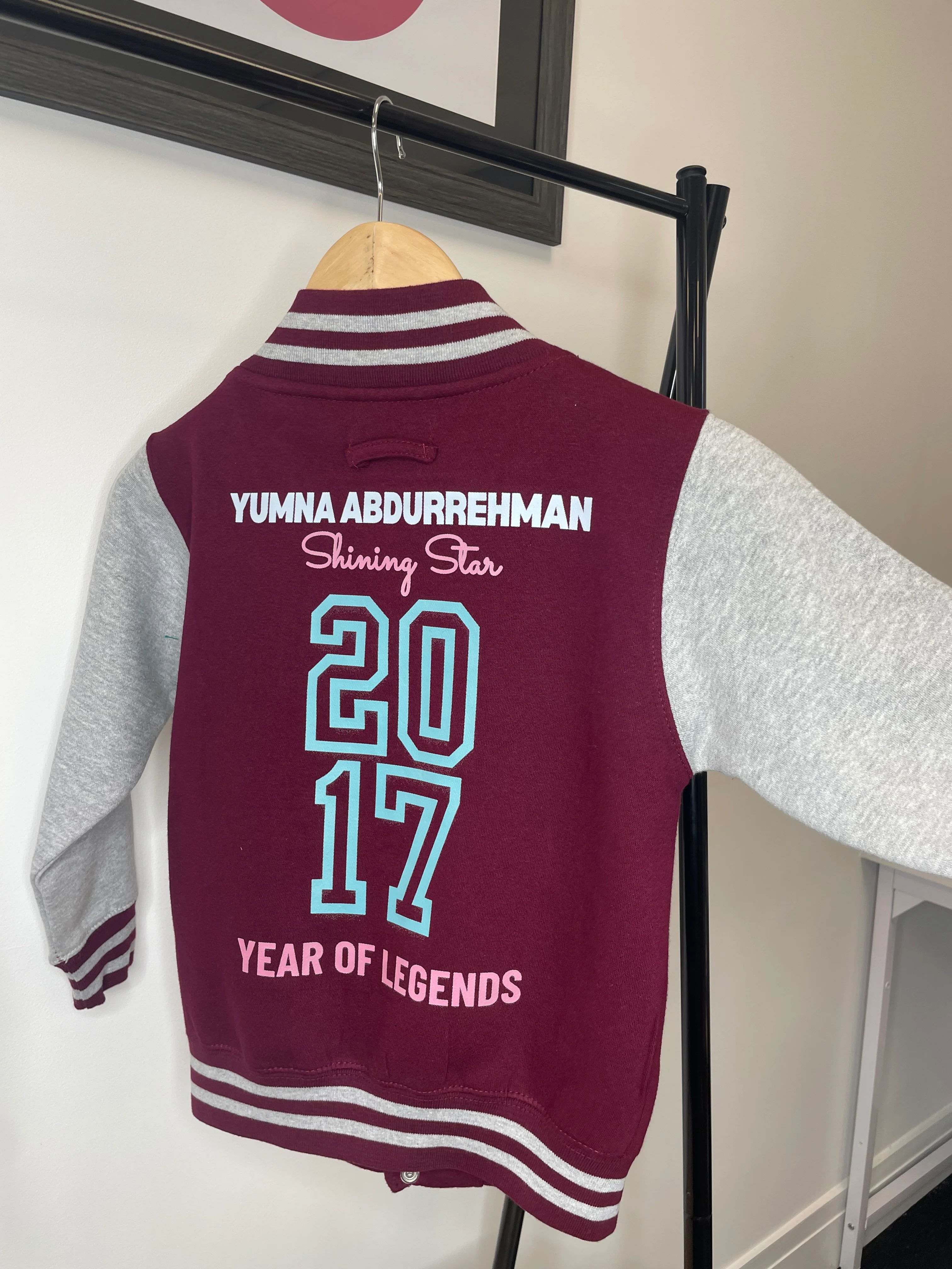 Personalised Kids Varsity Jacket – Custom Name Toddler Bomber, Letterman Style Jacket for Boys & Girls - Image 19