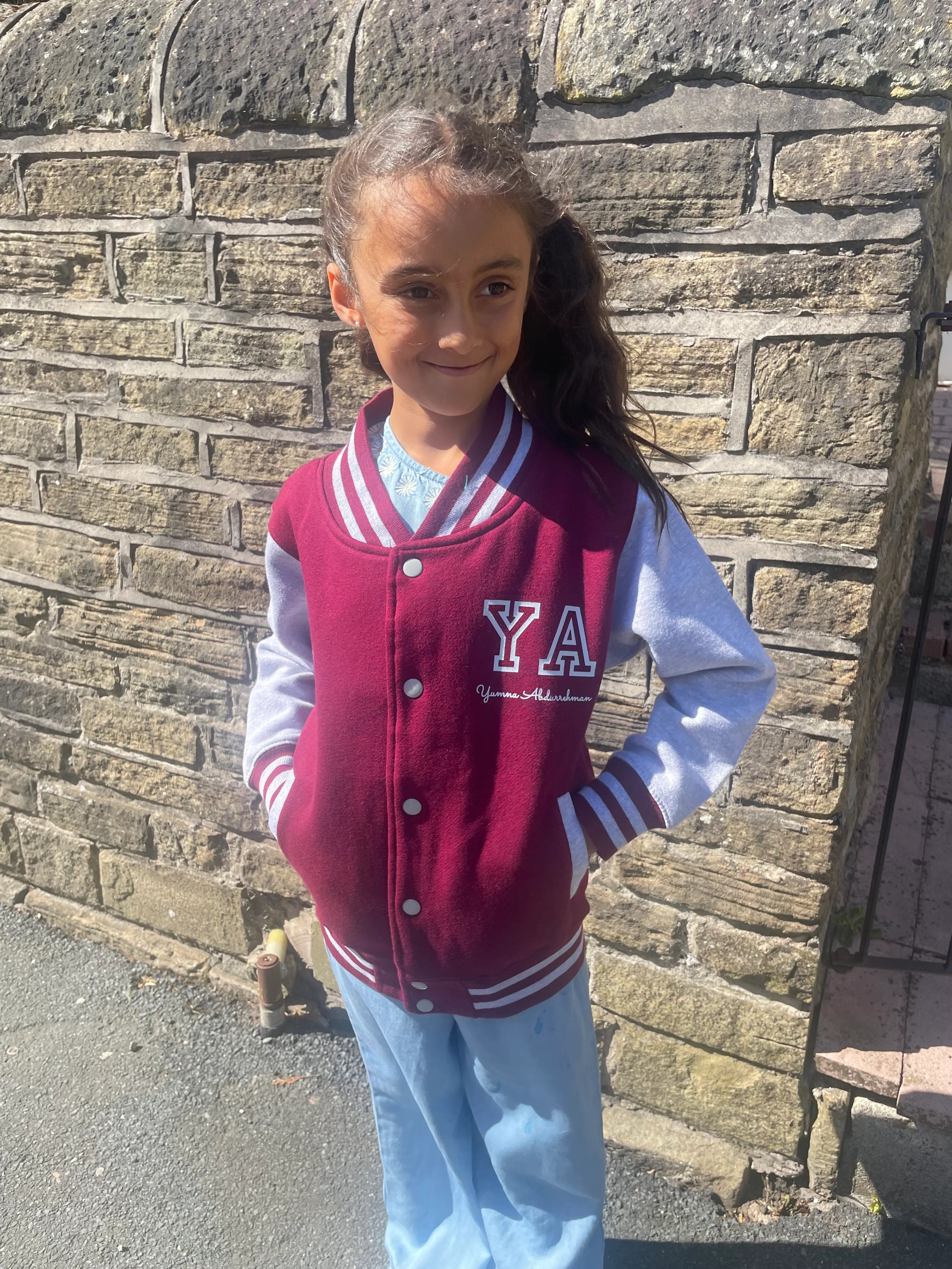 Personalised Kids Varsity Jacket – Custom Name Toddler Bomber, Letterman Style Jacket for Boys & Girls - Image 6