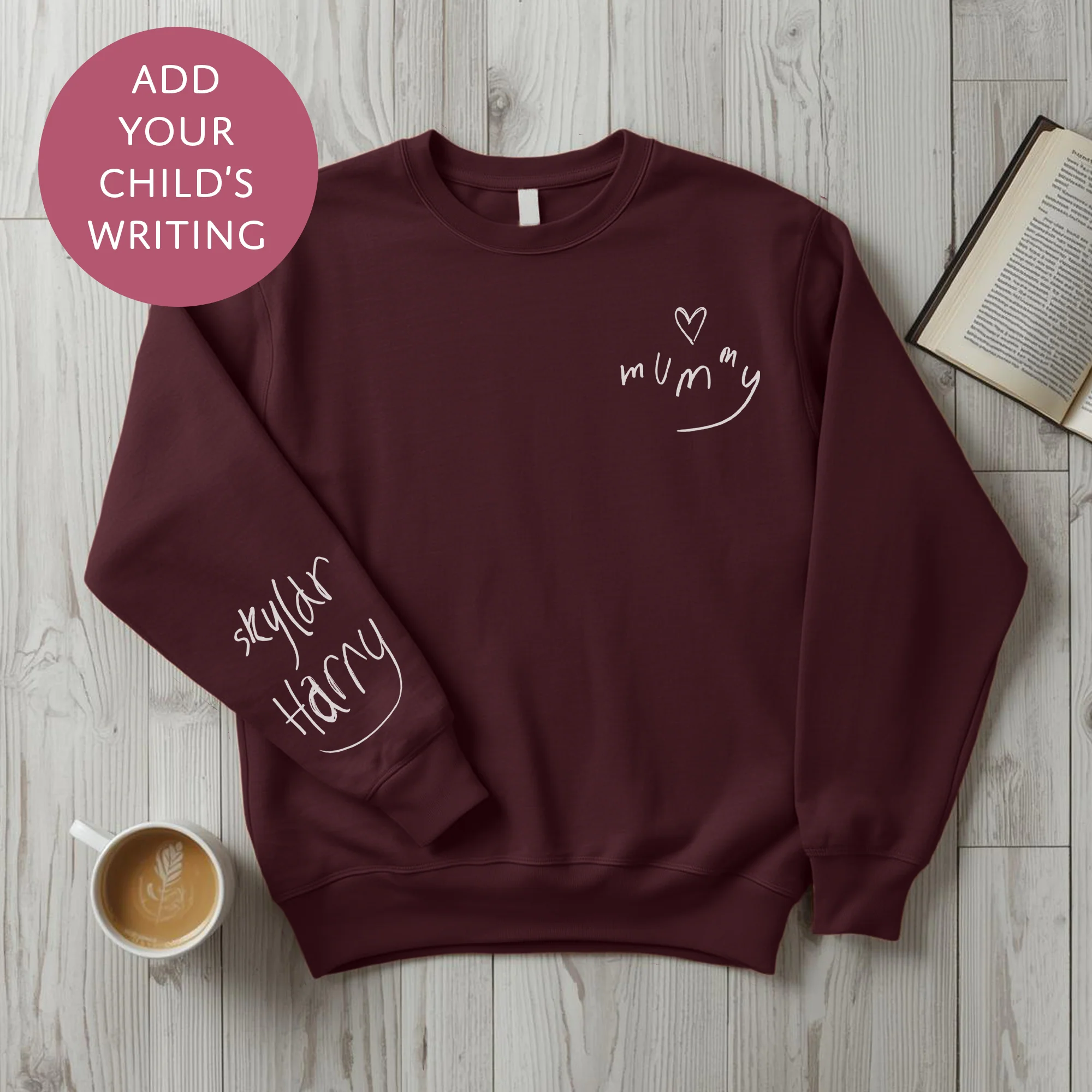 Your Child's Writing Personalised Mothers Day Sweater - Custom Text Jumper for Mum - Image 11