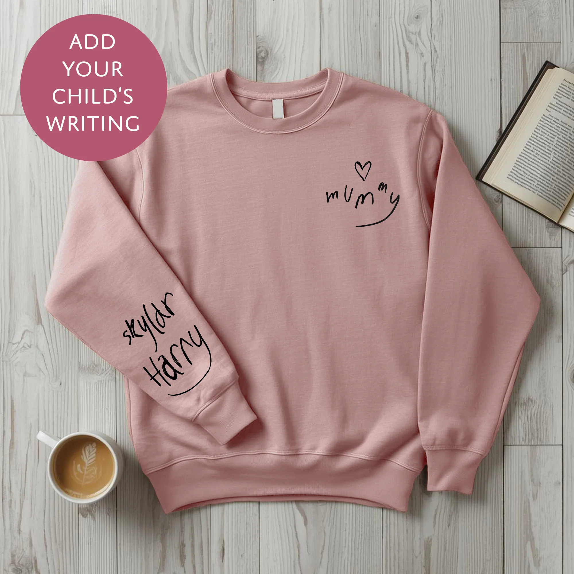 Your Child's Writing Personalised Mothers Day Sweater - Custom Text Jumper for Mum - Image 2